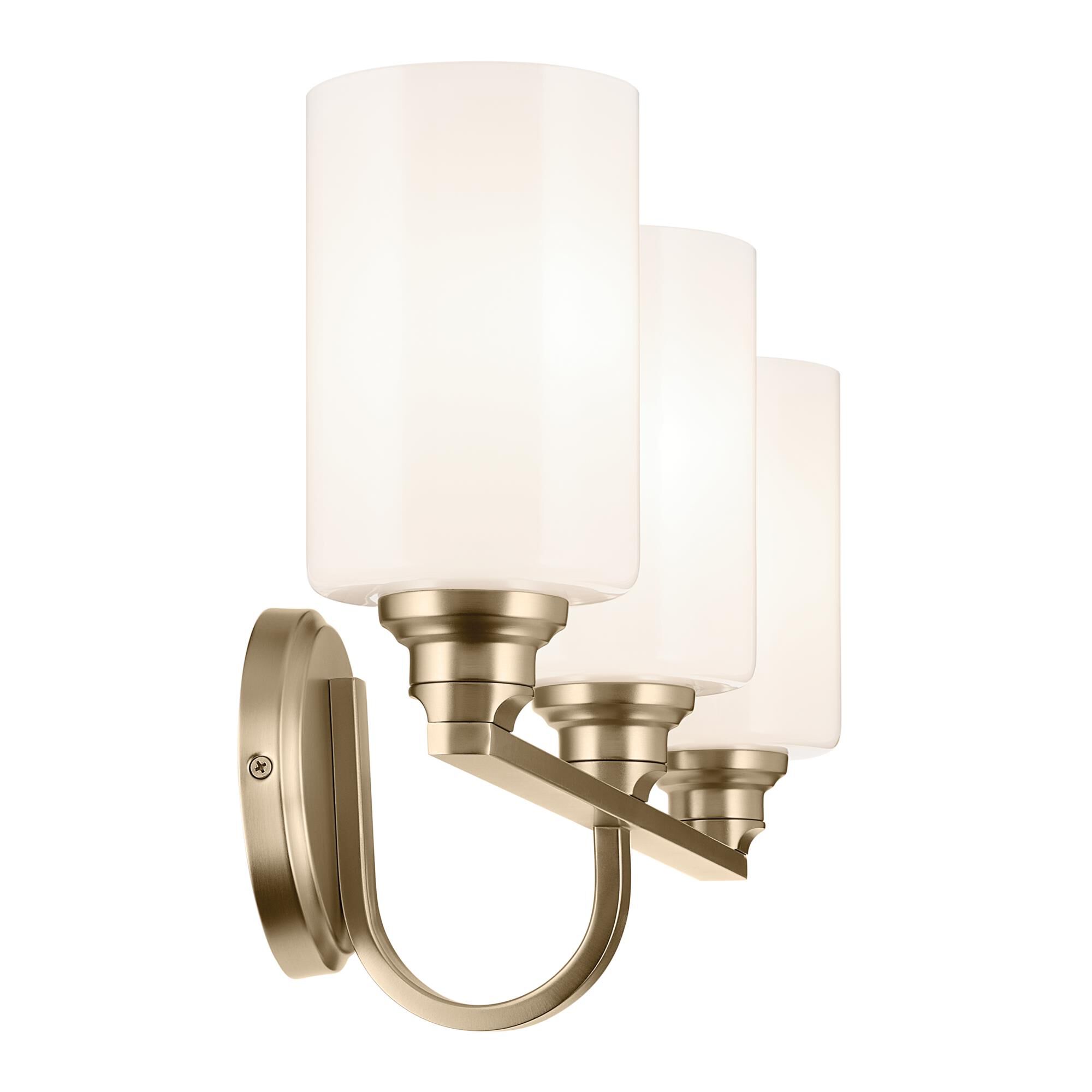 Shown in Champagne Bronze finish and Opal glass