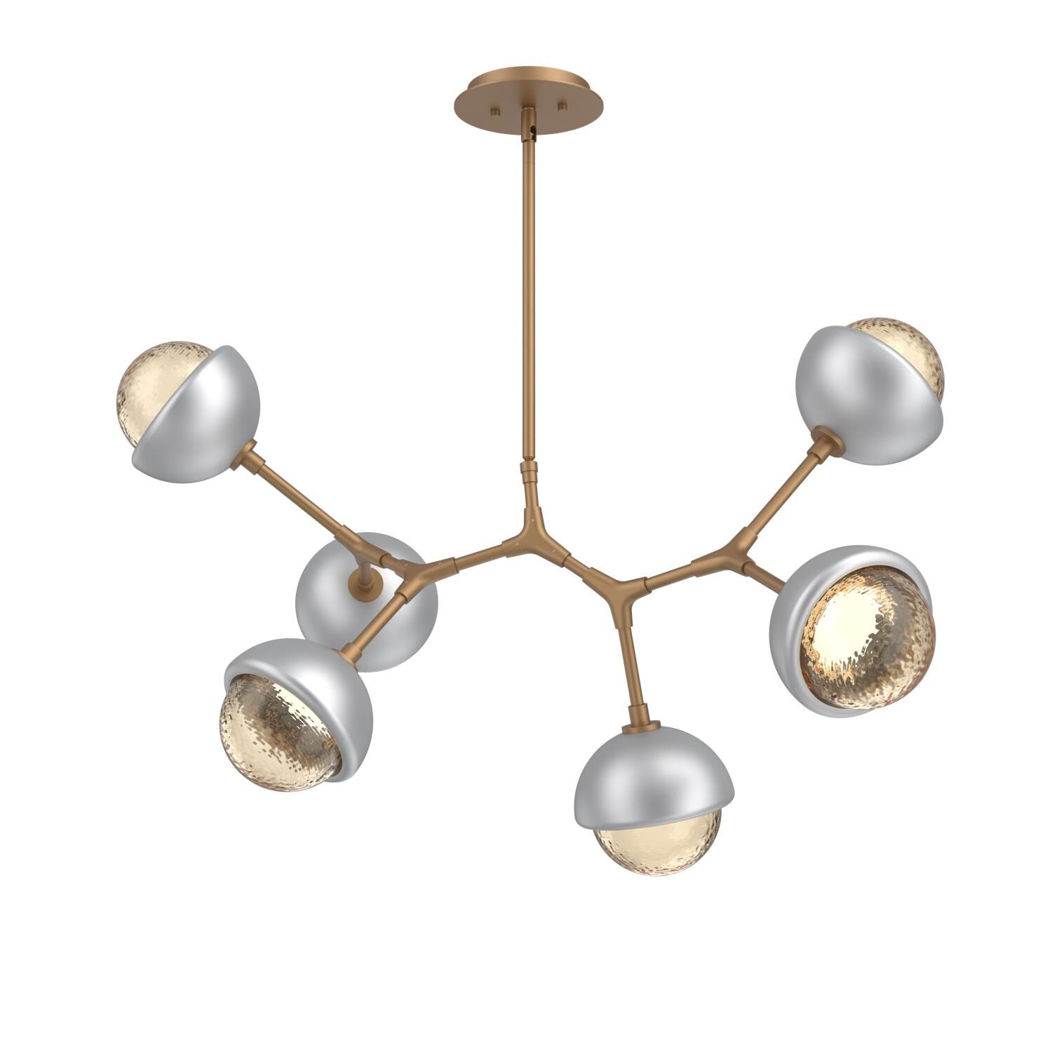 Shown in Novel Brass finish and Amber glass and Classic Silver accent