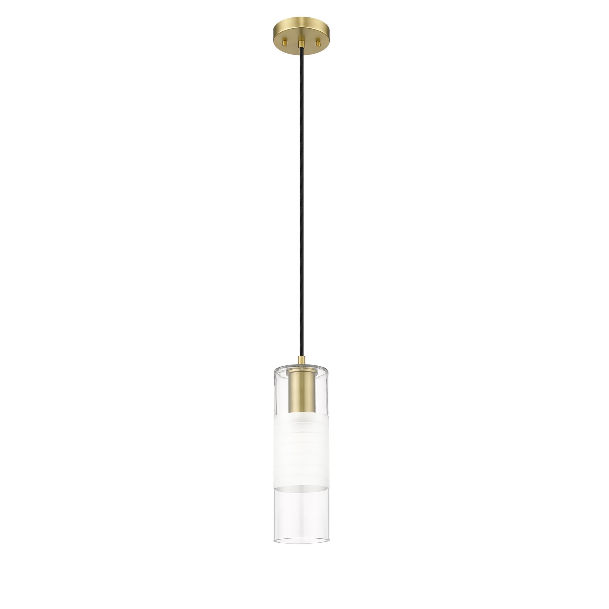 Shown in Modern Gold finish and Clear and Frosted glass