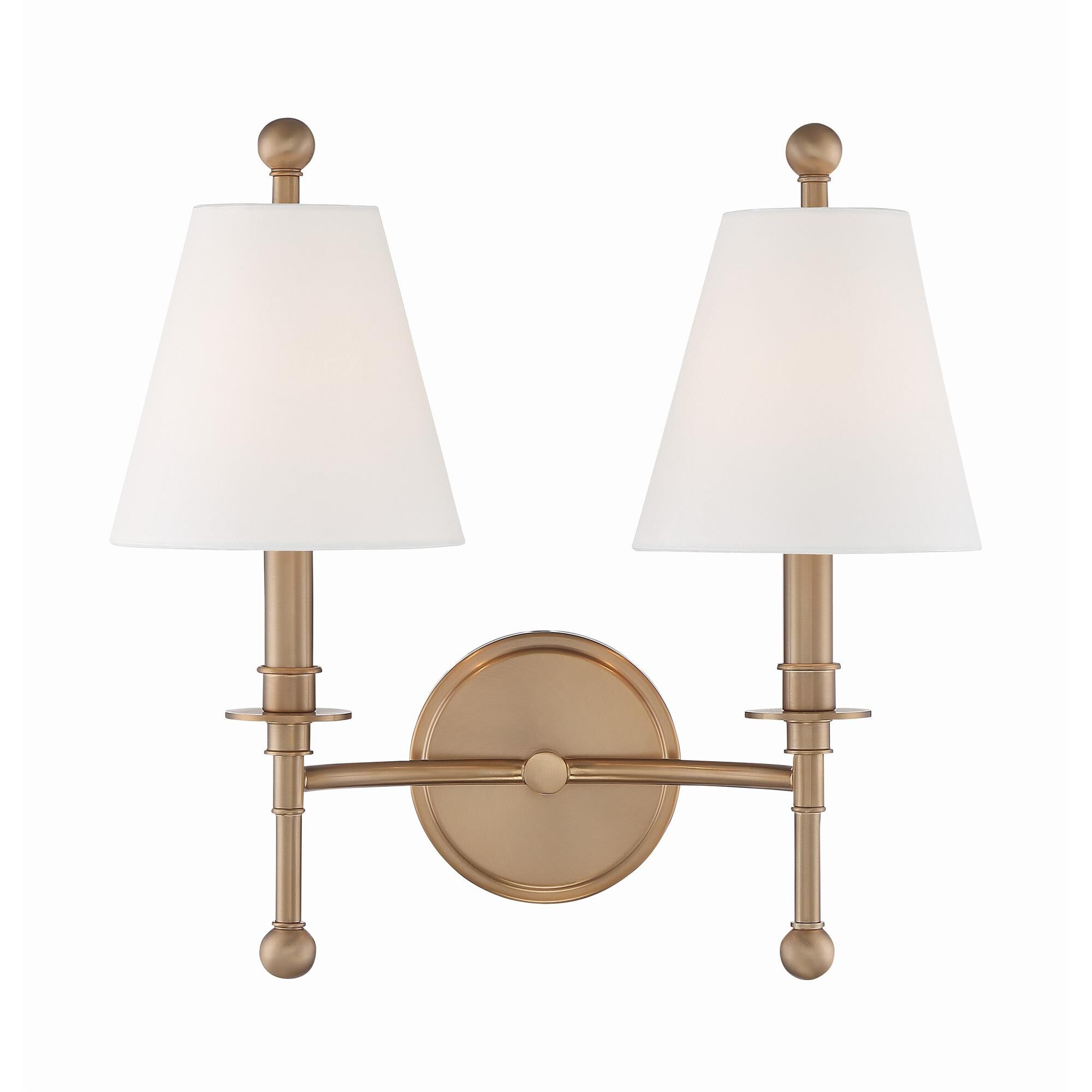 Shown in Aged Brass finish and Silk glass and White shade