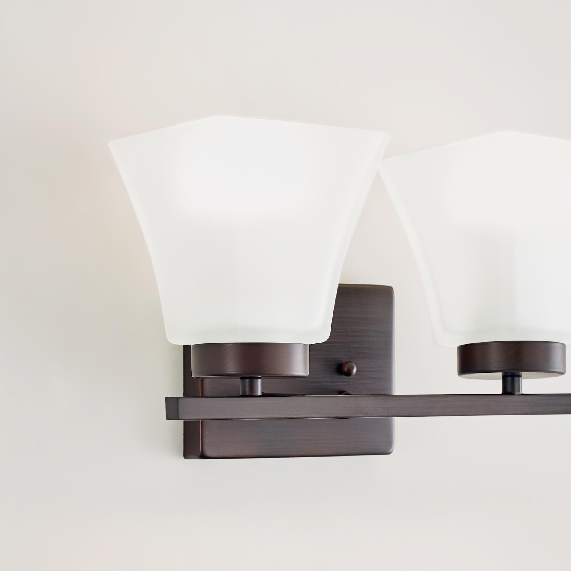 Shown in Bronze finish and Satin Etched  Shades glass