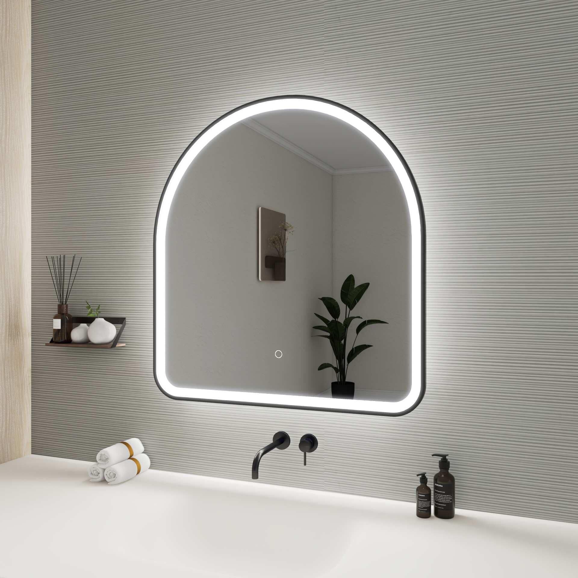 Harmoni 32 Inch Arched LED Lighted Mirror by Elegant Decor