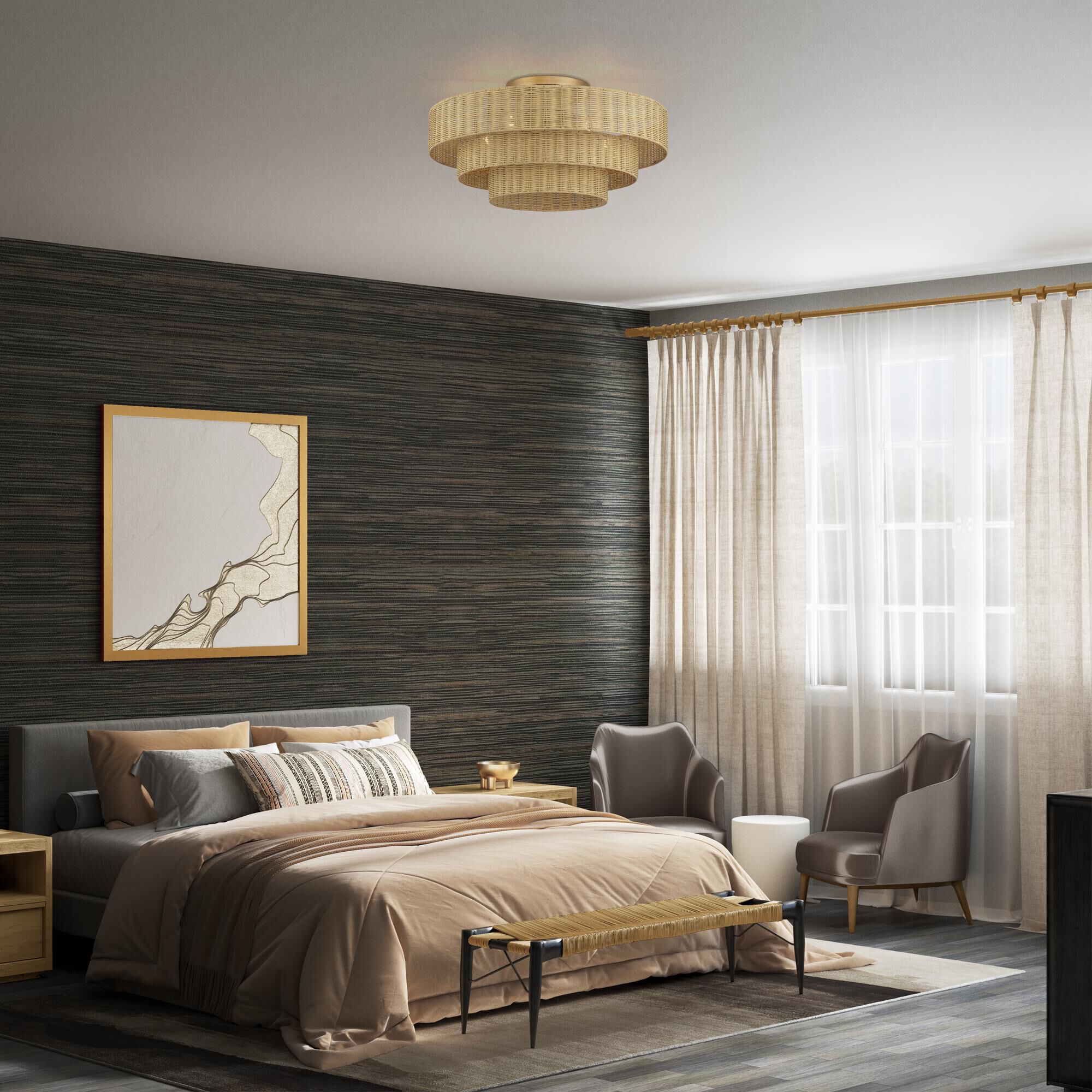 Weavington 28 Inch Semi Flush Mount by Livex Lighting