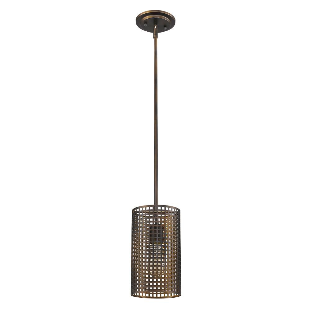 Shown in Oil Rubbed Bronze finish and Oil Rubbed Bronze glass and Oil-Rubbed Bronze Metal  Cylindrical shade