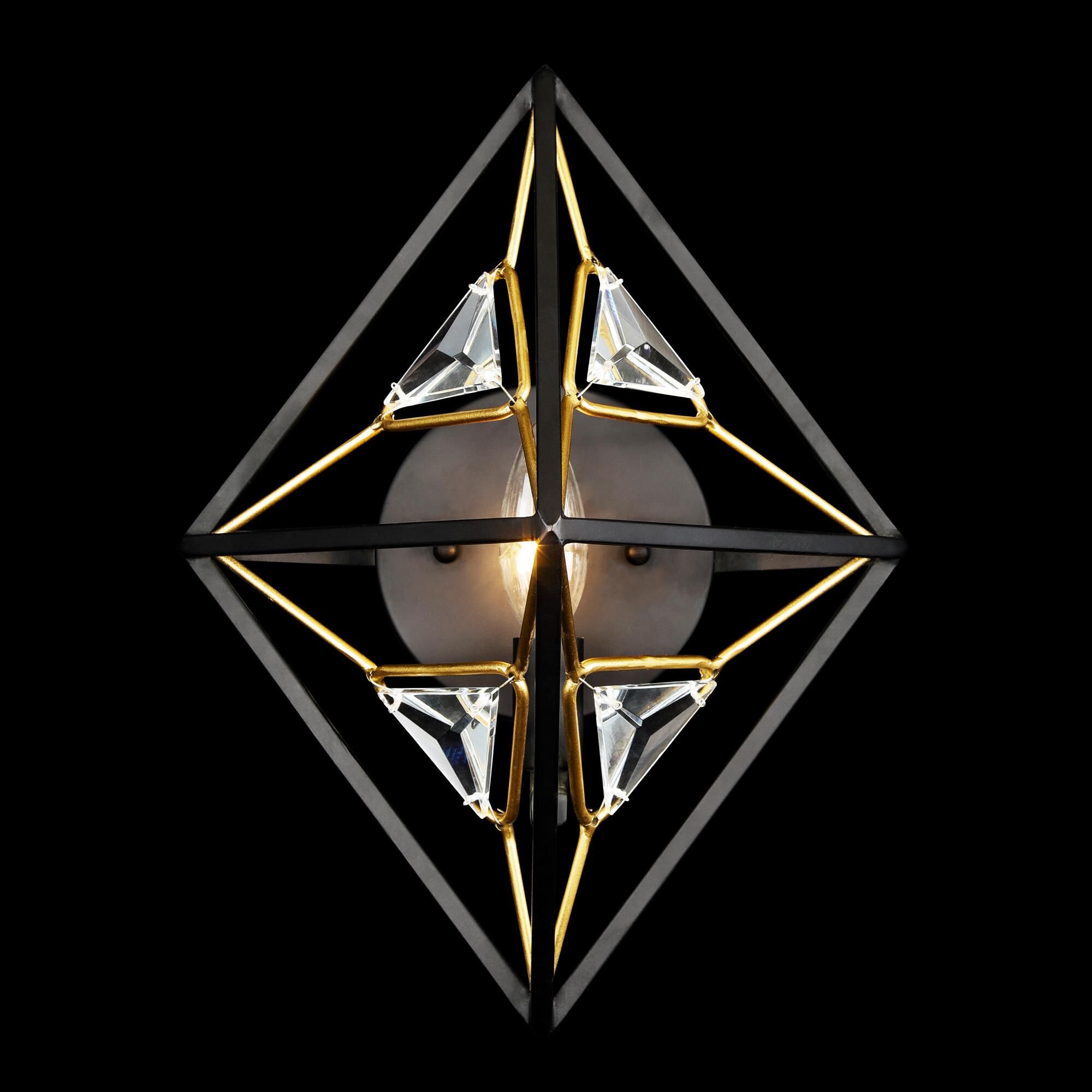 Shown in Black and Gold finish and Clear crystal