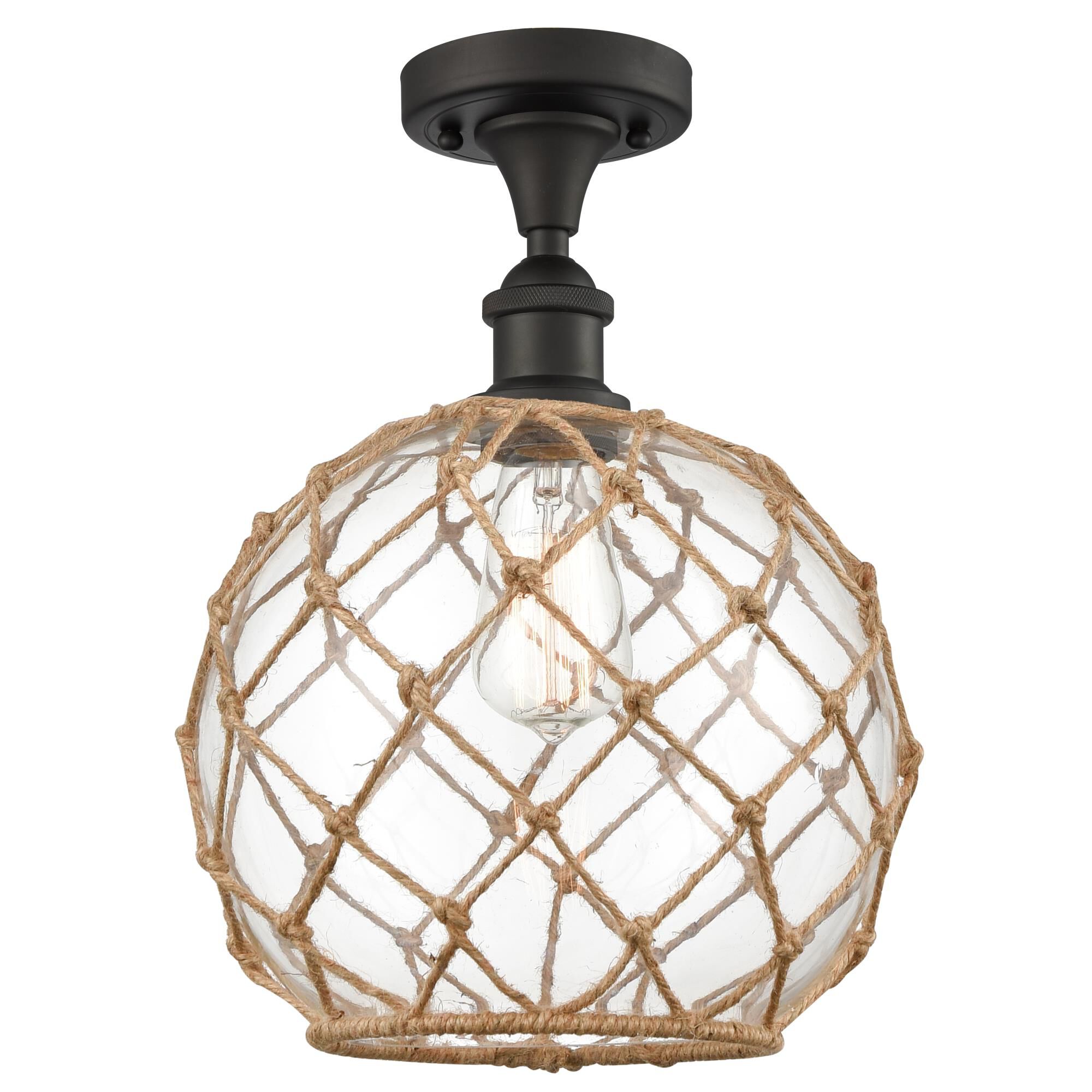 Bruno Marashlian Farmhouse Rope 10 Inch Semi Flush Mount by Innovations Lighting