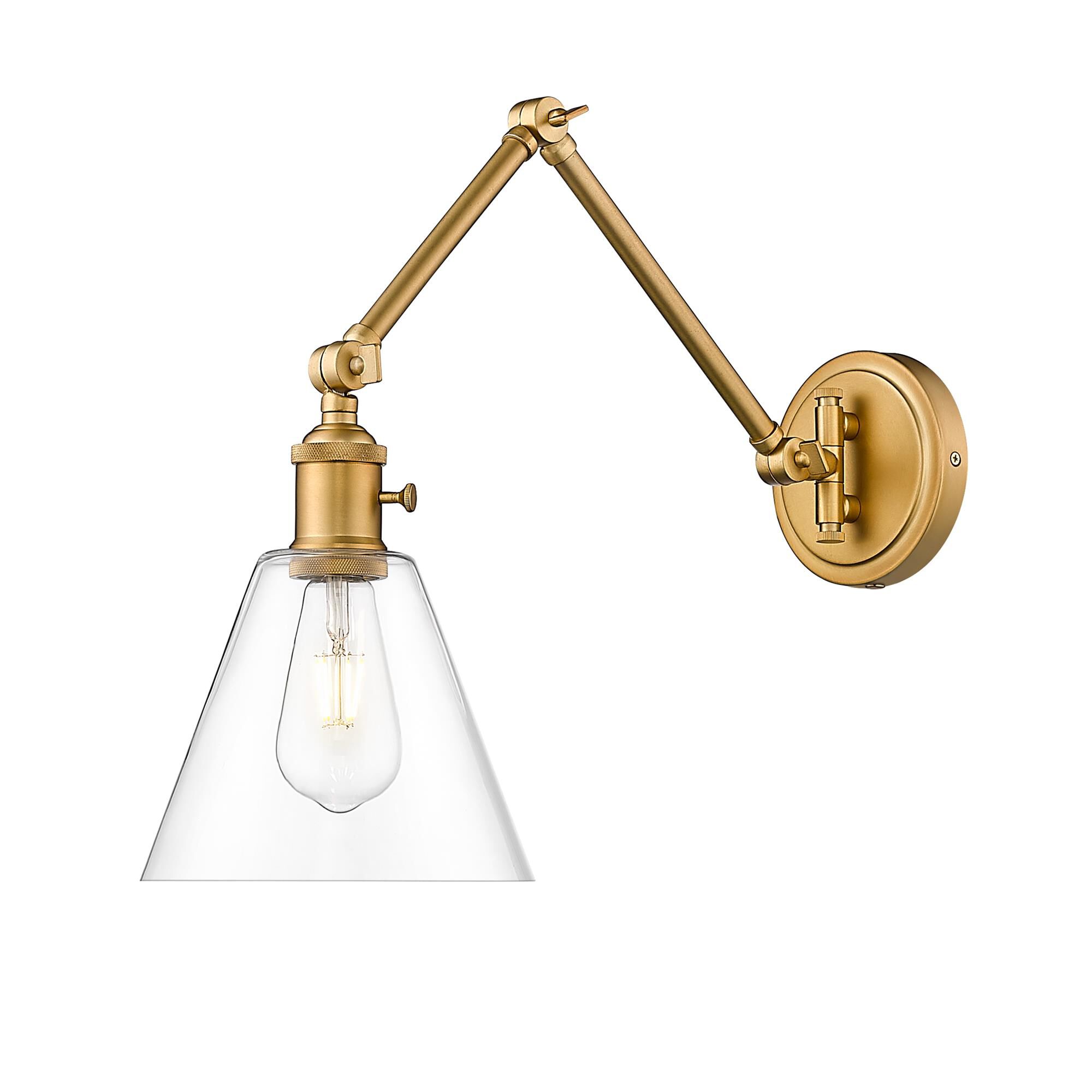 Shown in Rubbed Brass finish and Rubbed Brass glass and Rubbed Brass shade