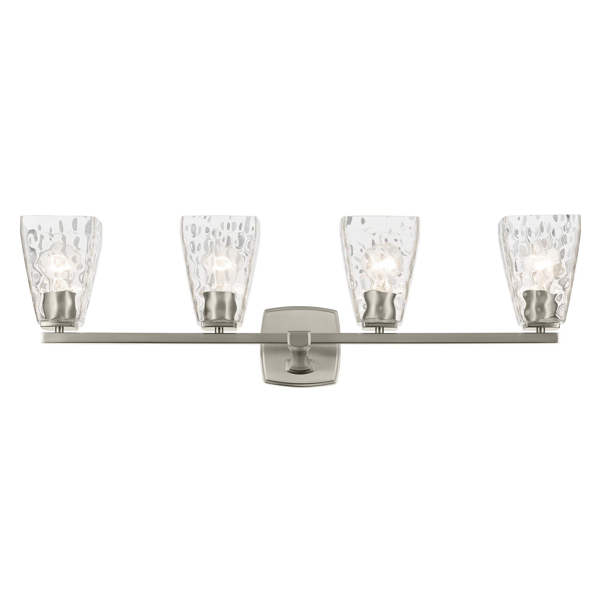 Shown in Brushed Nickel finish and Clear Water glass