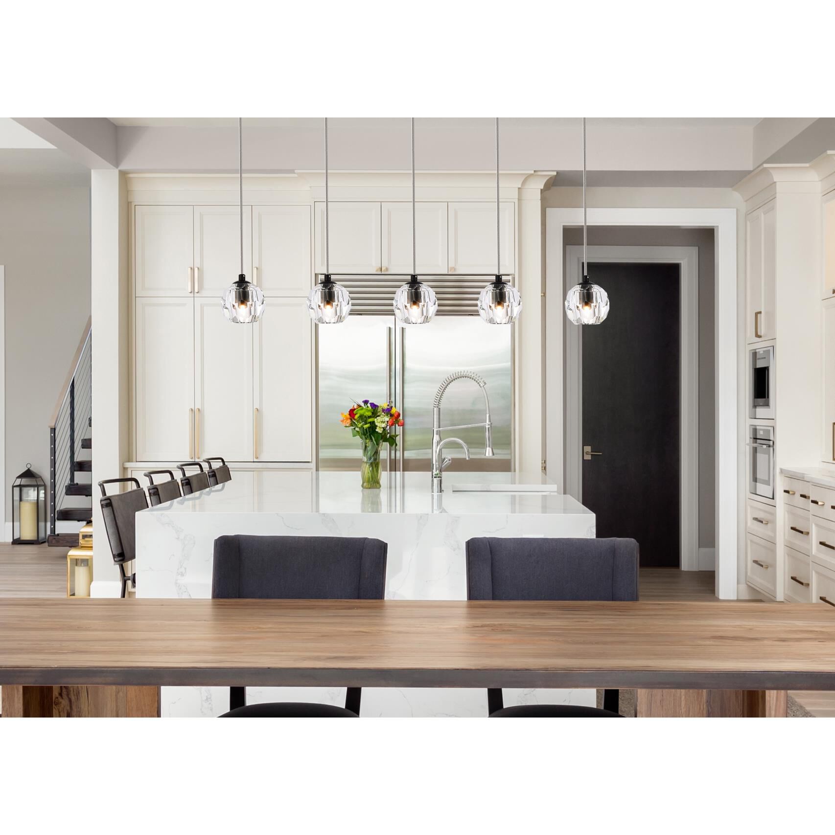 Eren 32 Inch 5 Light LED Linear Suspension Light by Elegant Lighting