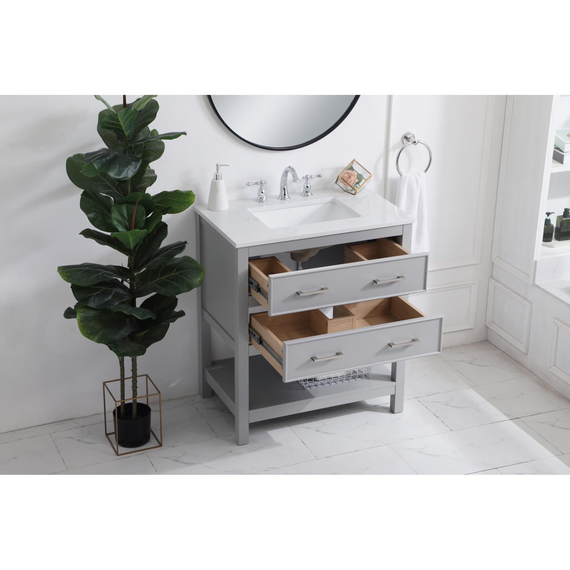 Shown in Grey finish