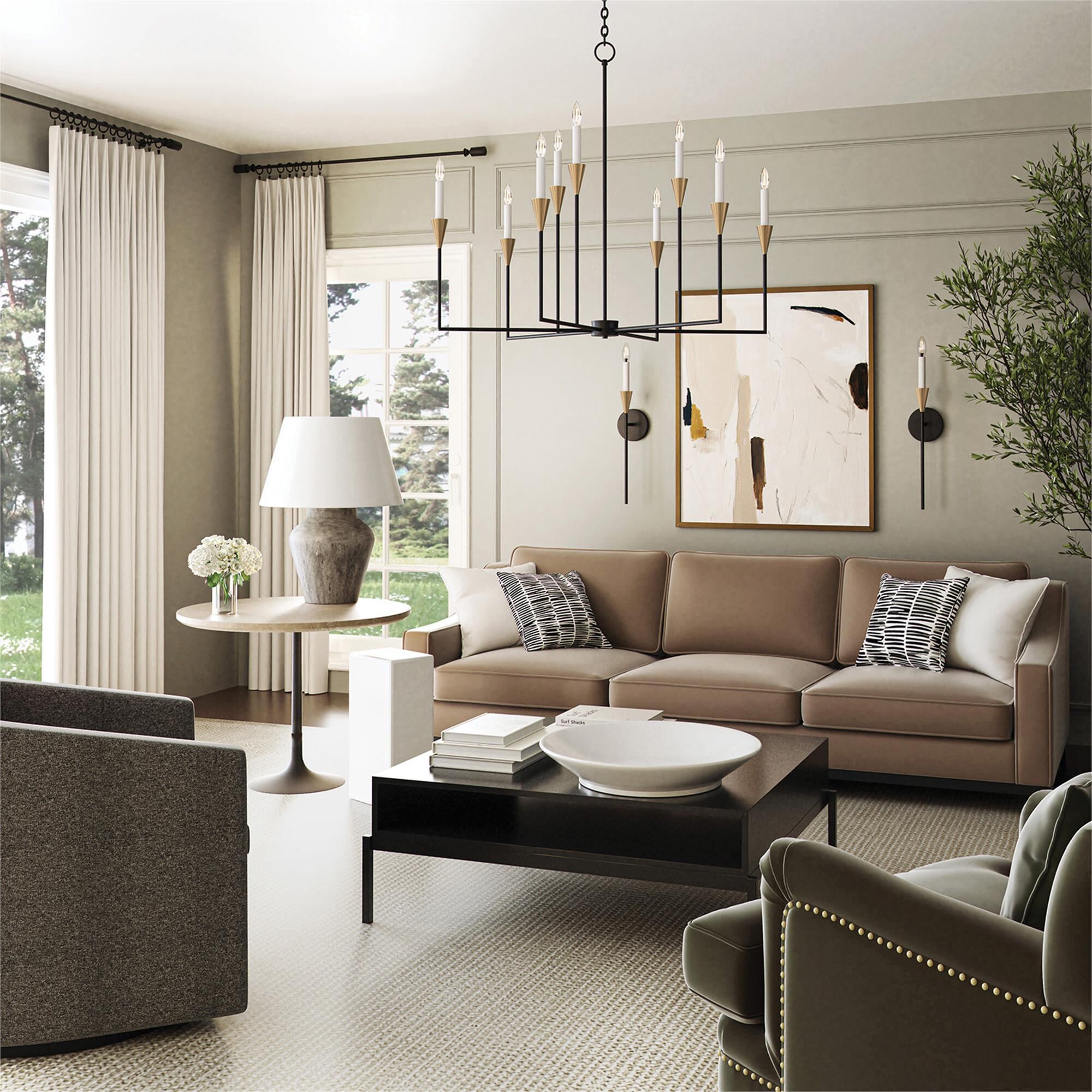 Shown in Aged Brass And Black finish