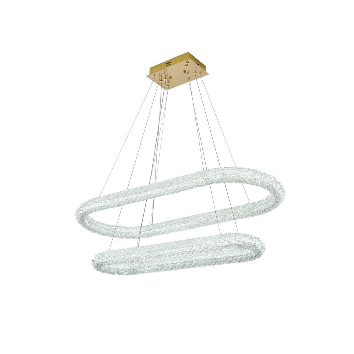 Shown in Satin Gold finish and Clear Royal Cut crystal