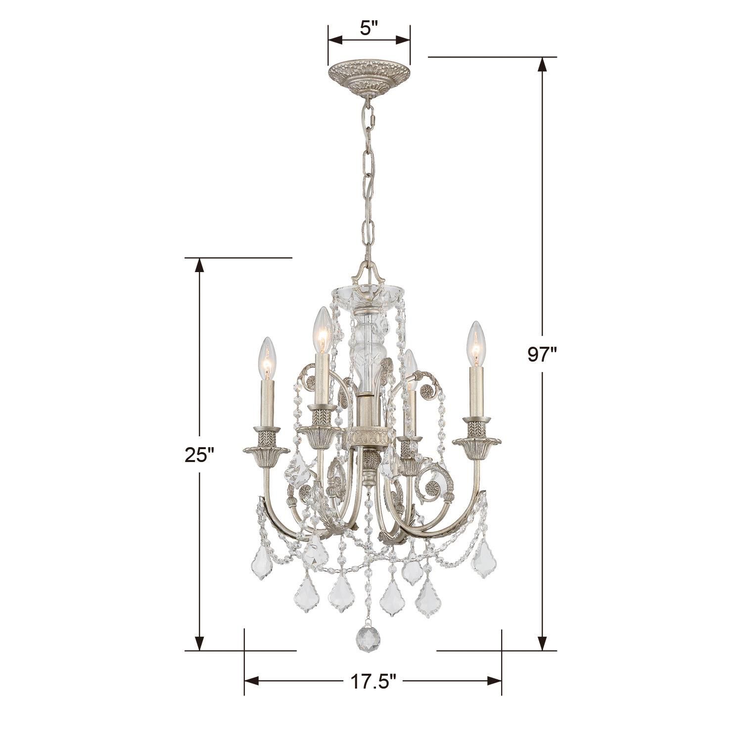 Regis 17 Inch 4 Light Mini Chandelier by Crystorama
