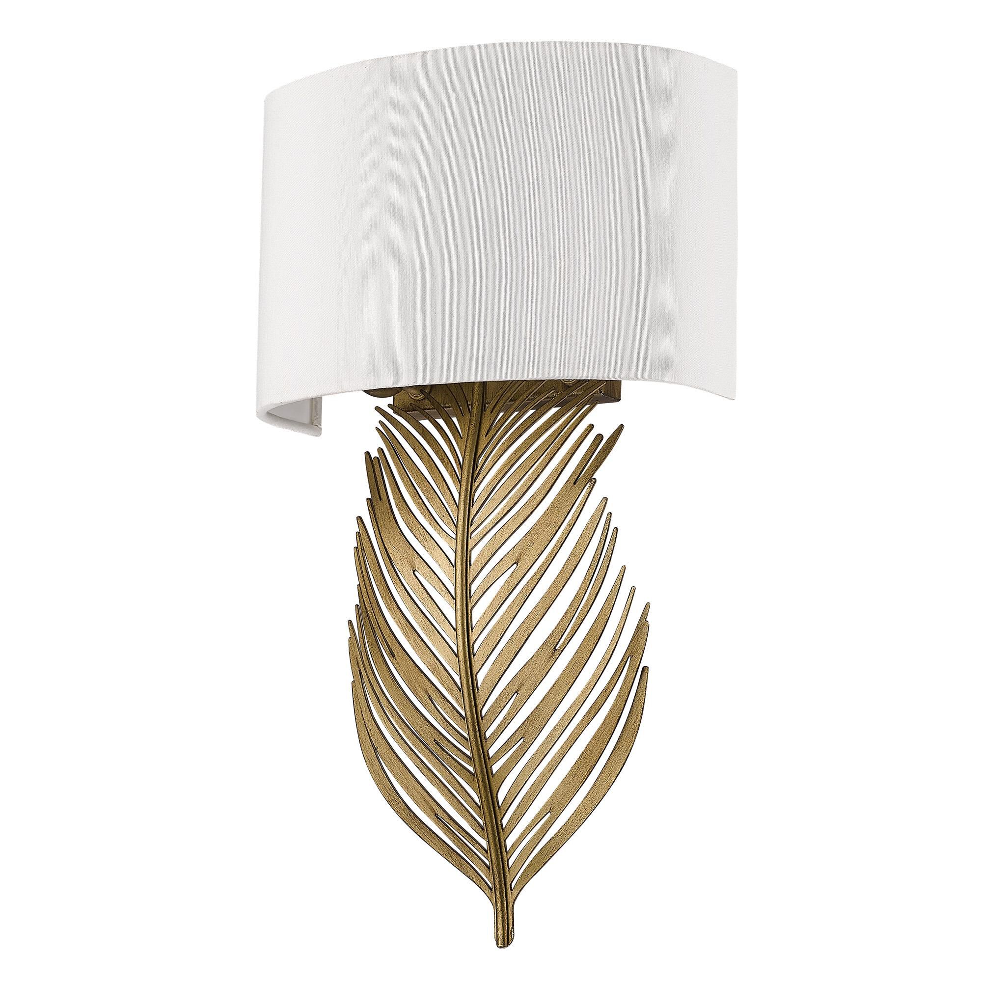 Shown in Vintage Fired Gold finish and Ivory Linen shade