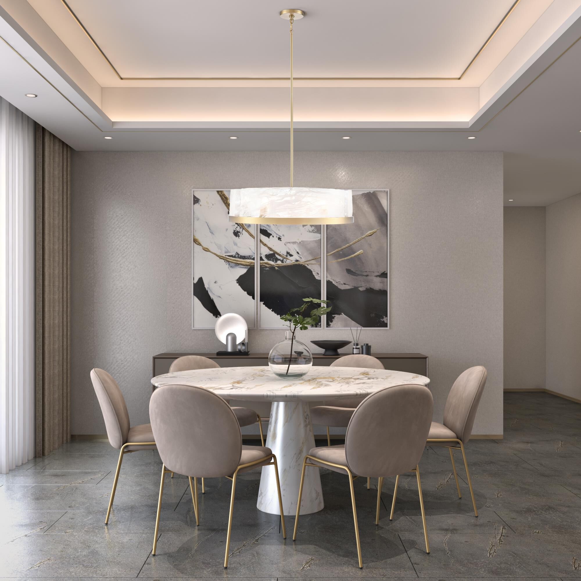 Shown in Brass finish and Clear Alabaster glass