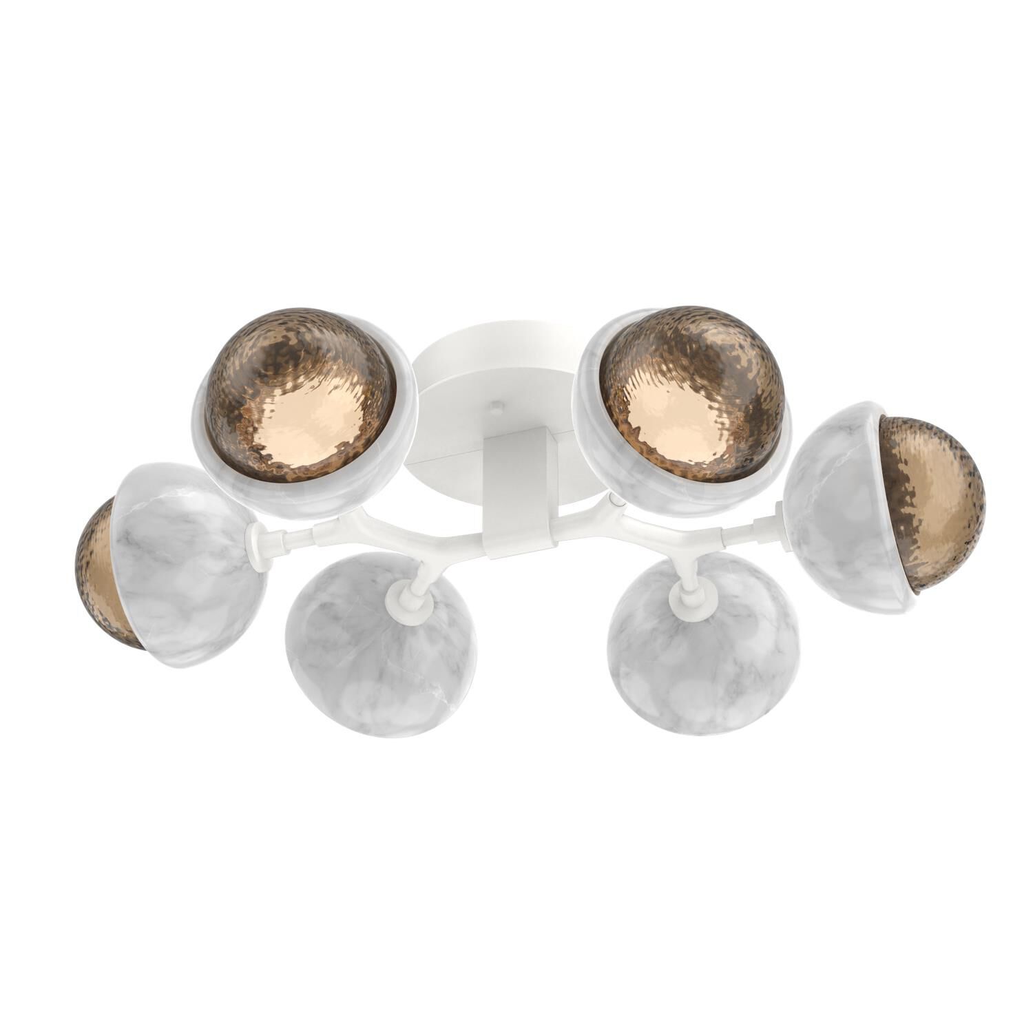 Shown in Salt White finish and Bronze glass and White Marble accent