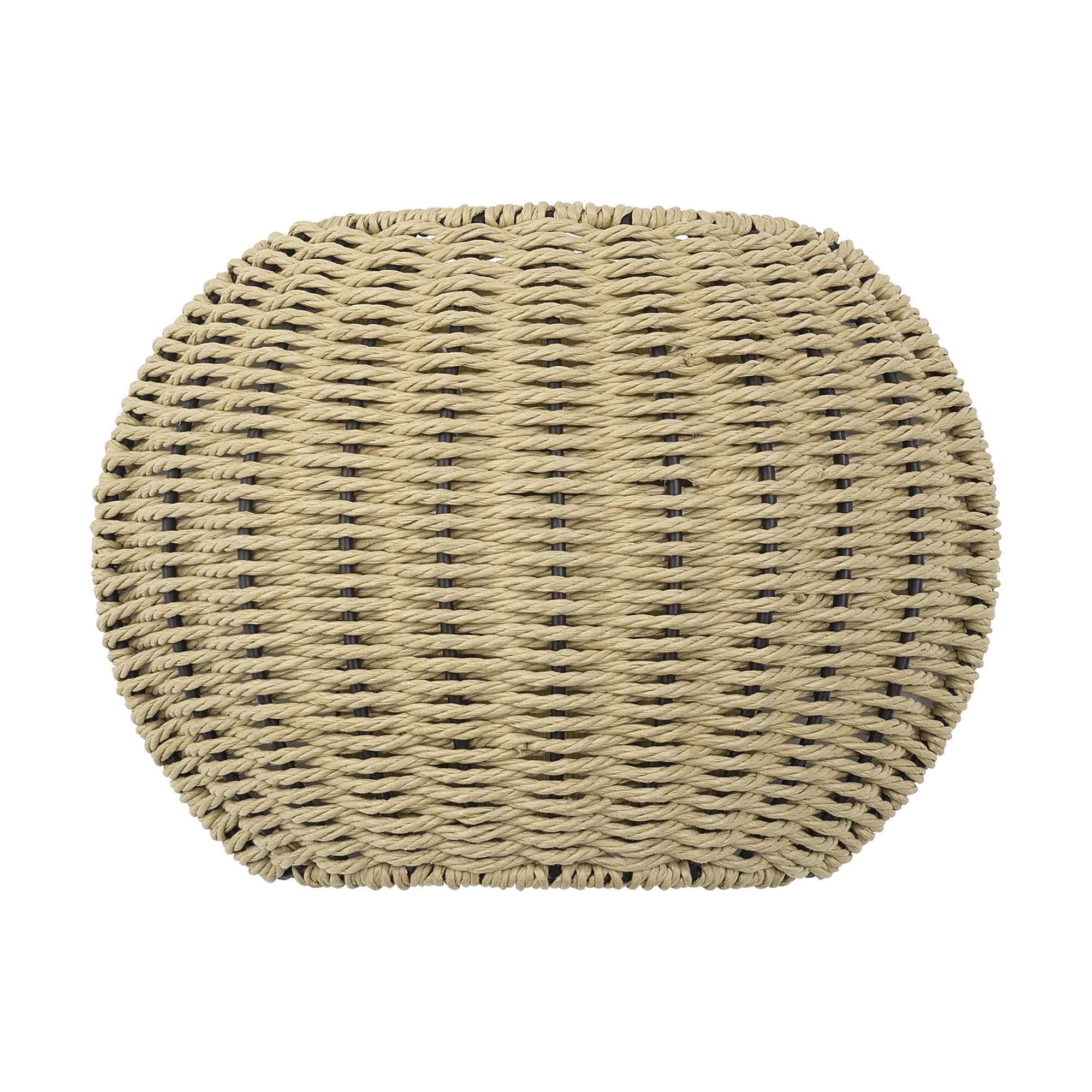 Shown in Antique Gold Leaf finish and Hand-Woven French Beige Paper Rope shade