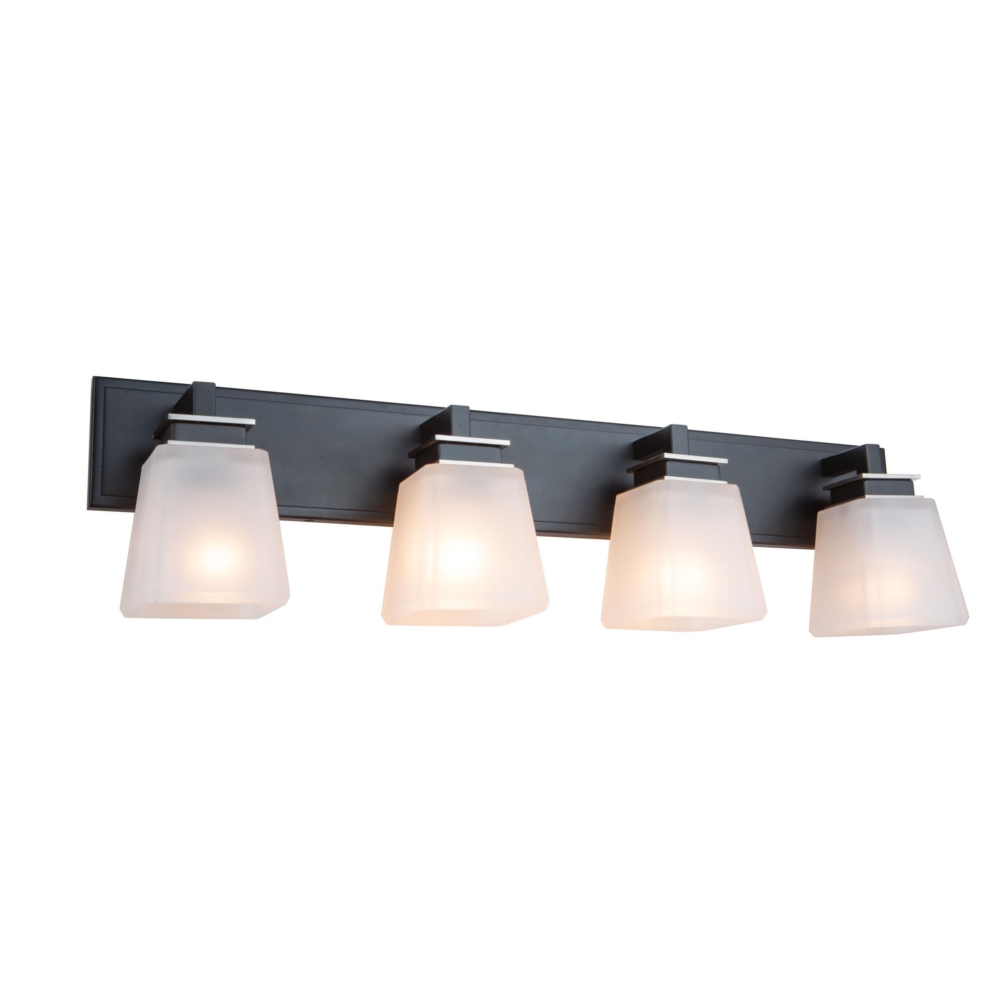 Shown in Black & Brushed Nickel finish and Glass shade