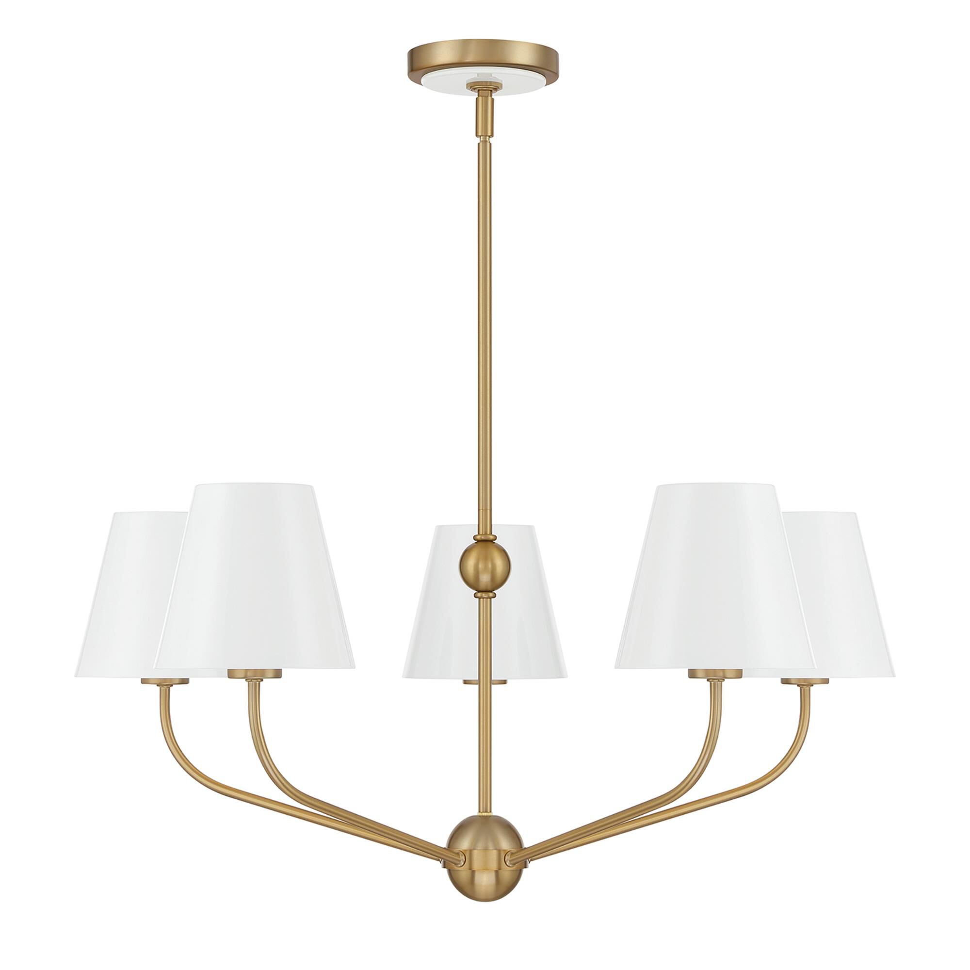 Shown in Vibrant Gold and White finish and Steel shade