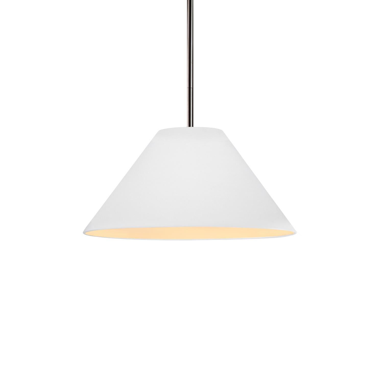 Shown in Brushed Nickel finish and Bisque shade