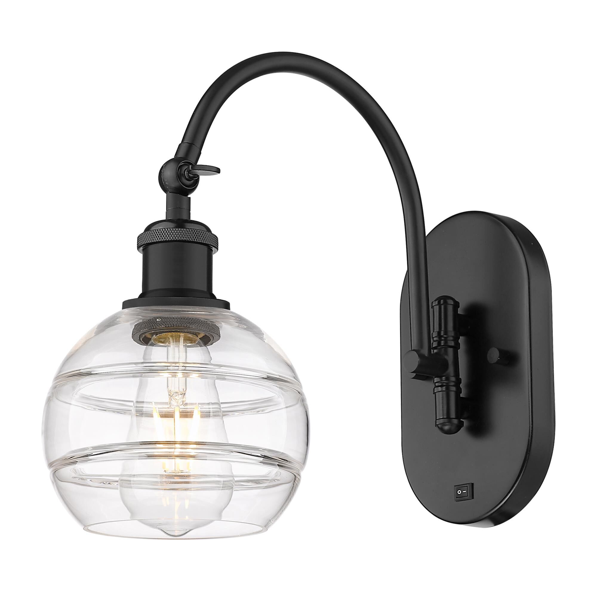 Shown in Matte Black finish and Clear glass