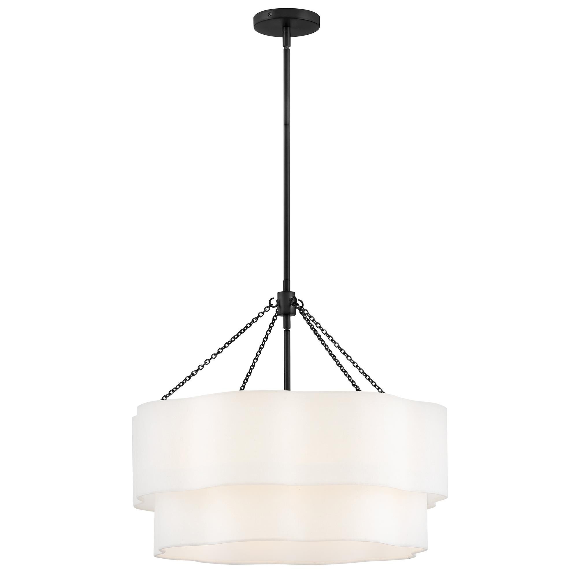 Shown in Black finish and Off-White Linen shade