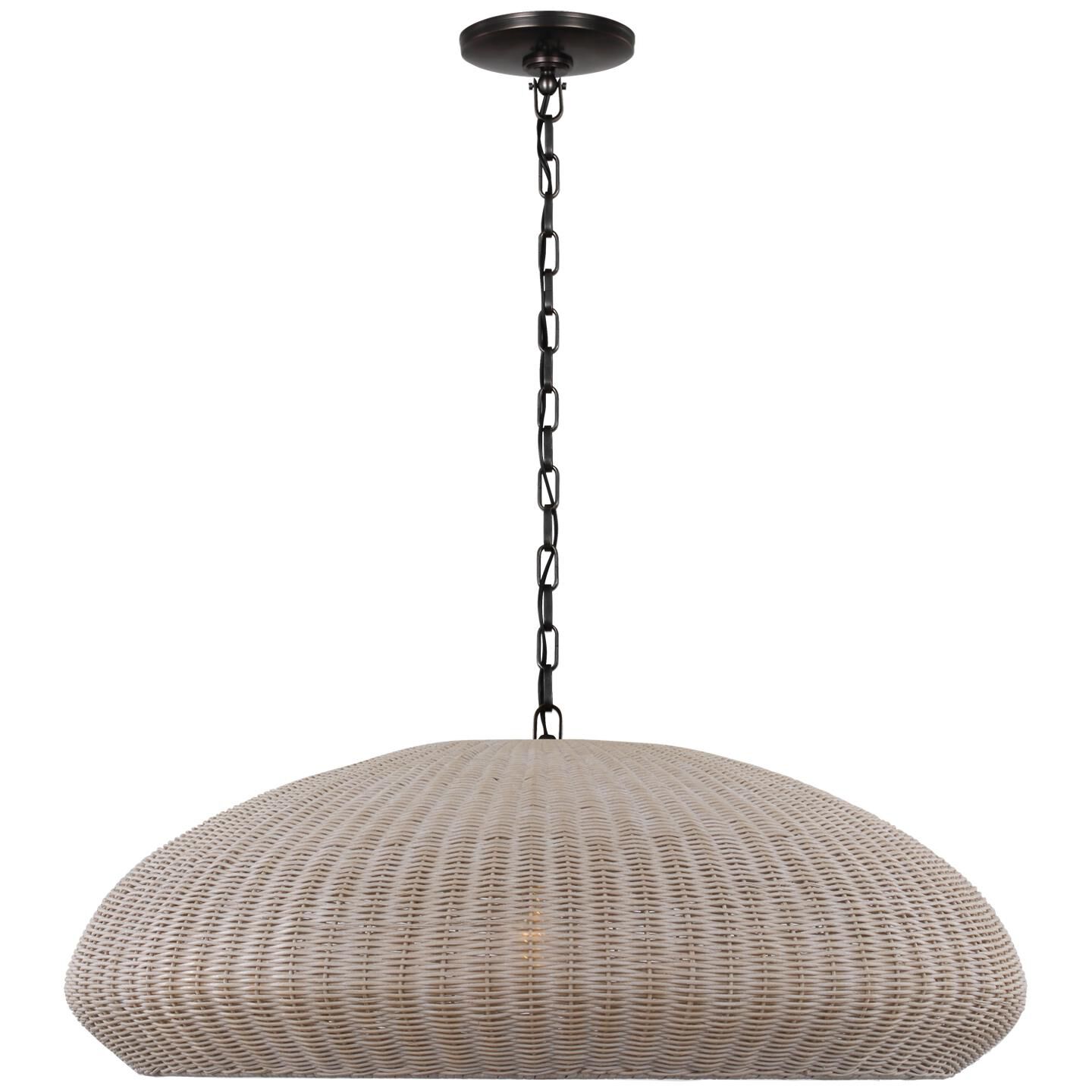 Shown in Bronze finish and Ash Wicker shade