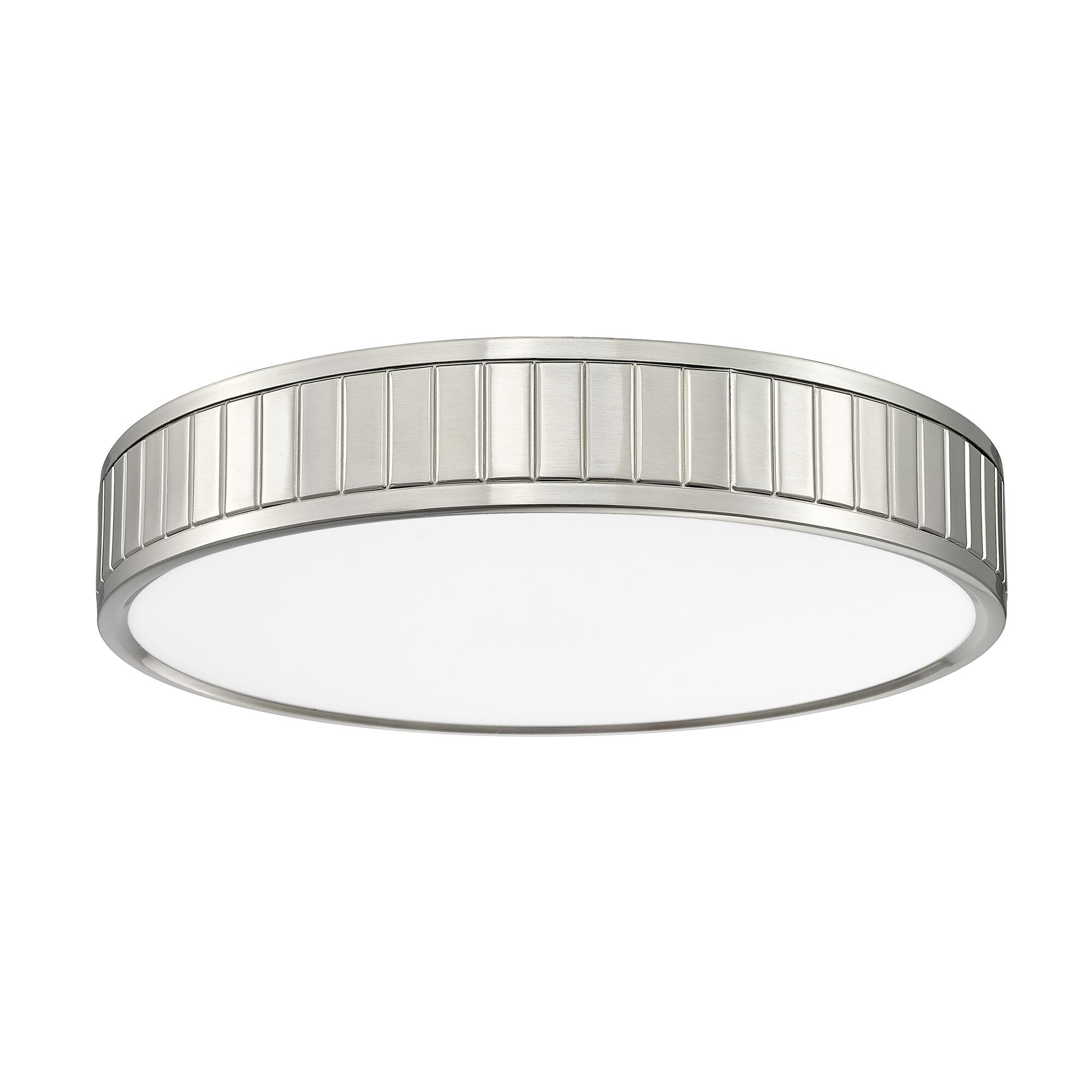 Shown in Brushed Nickel finish and Frosted glass