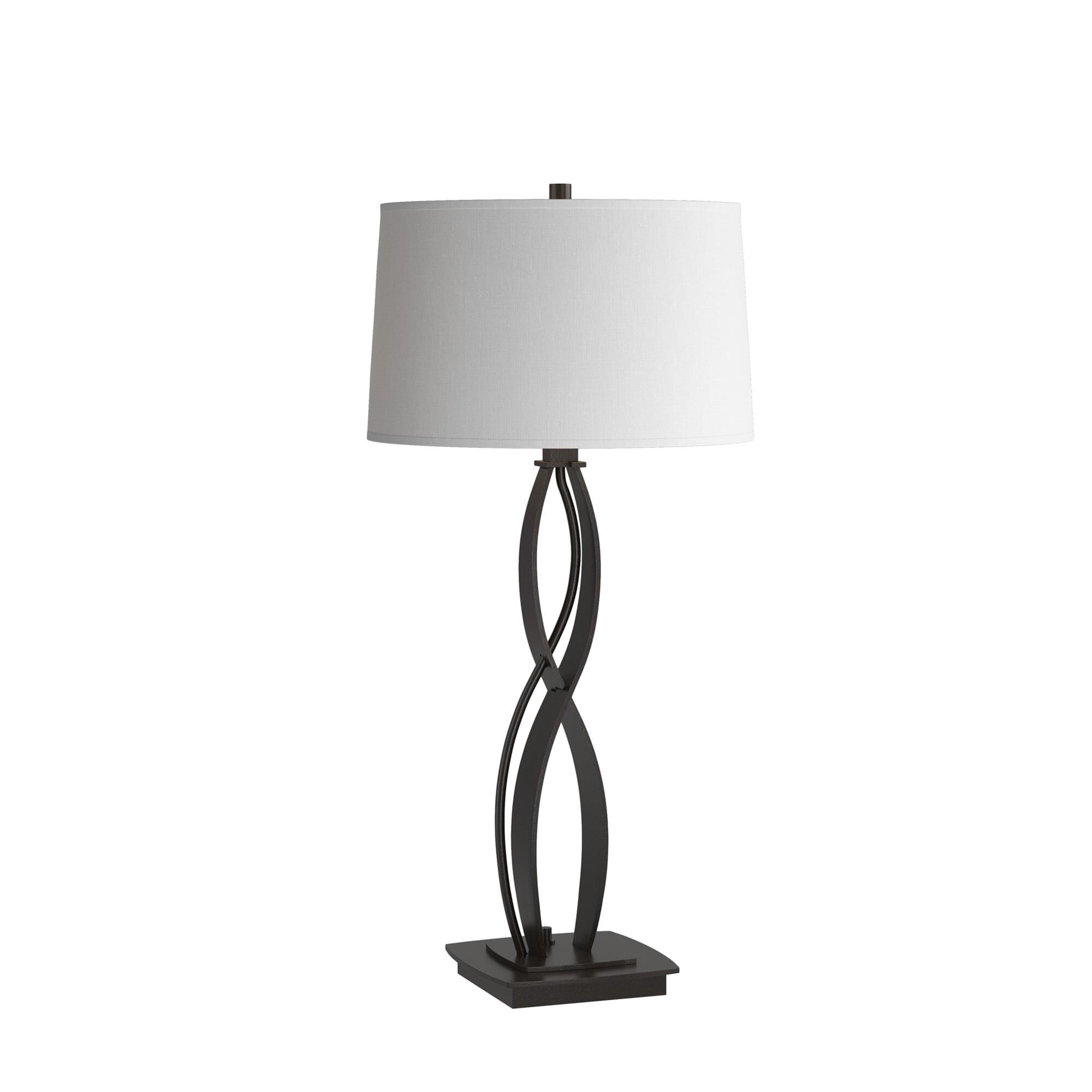 Shown in Oil Rubbed Bronze finish and Natural Anna shade