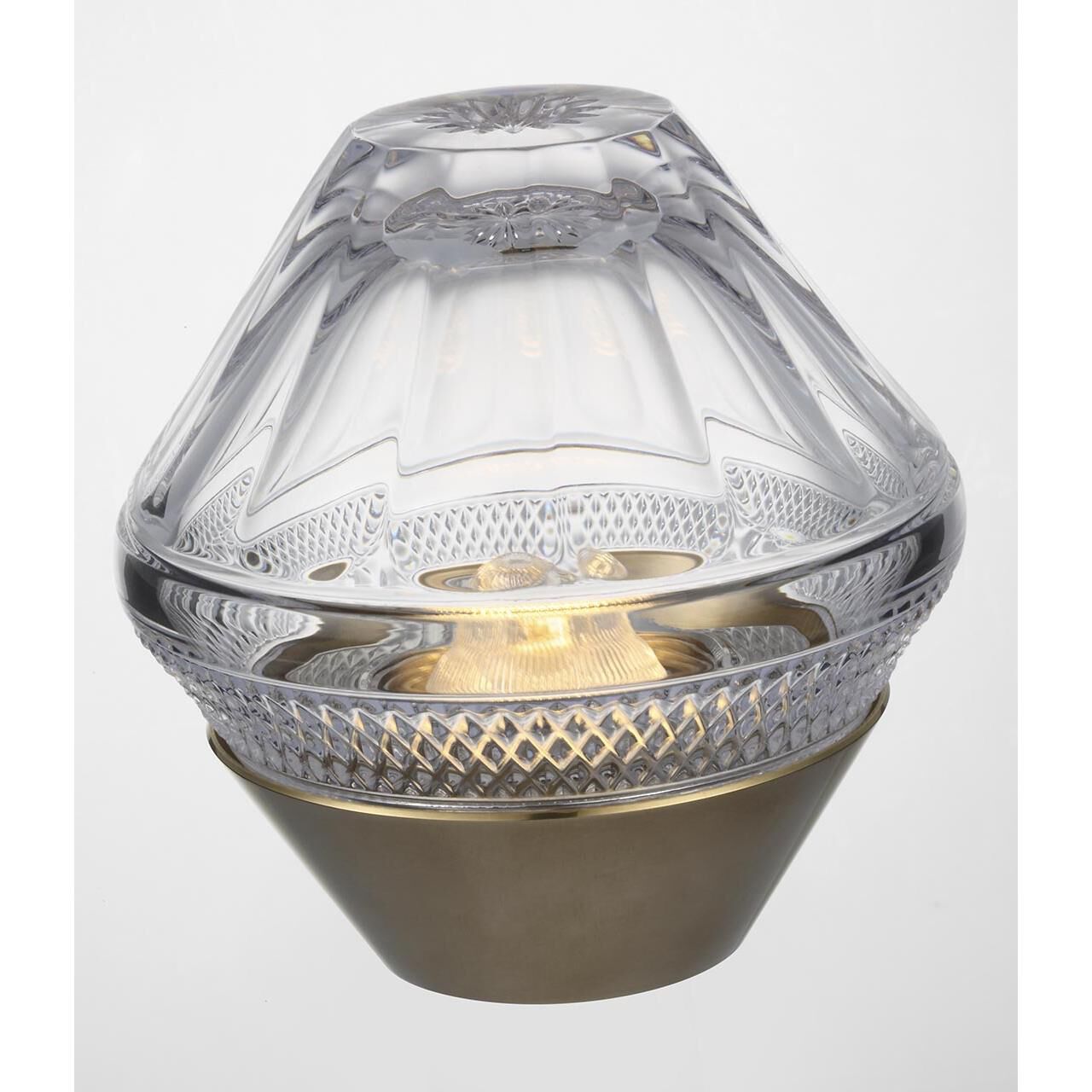 Shown in Natural Brass finish and Clear crystal