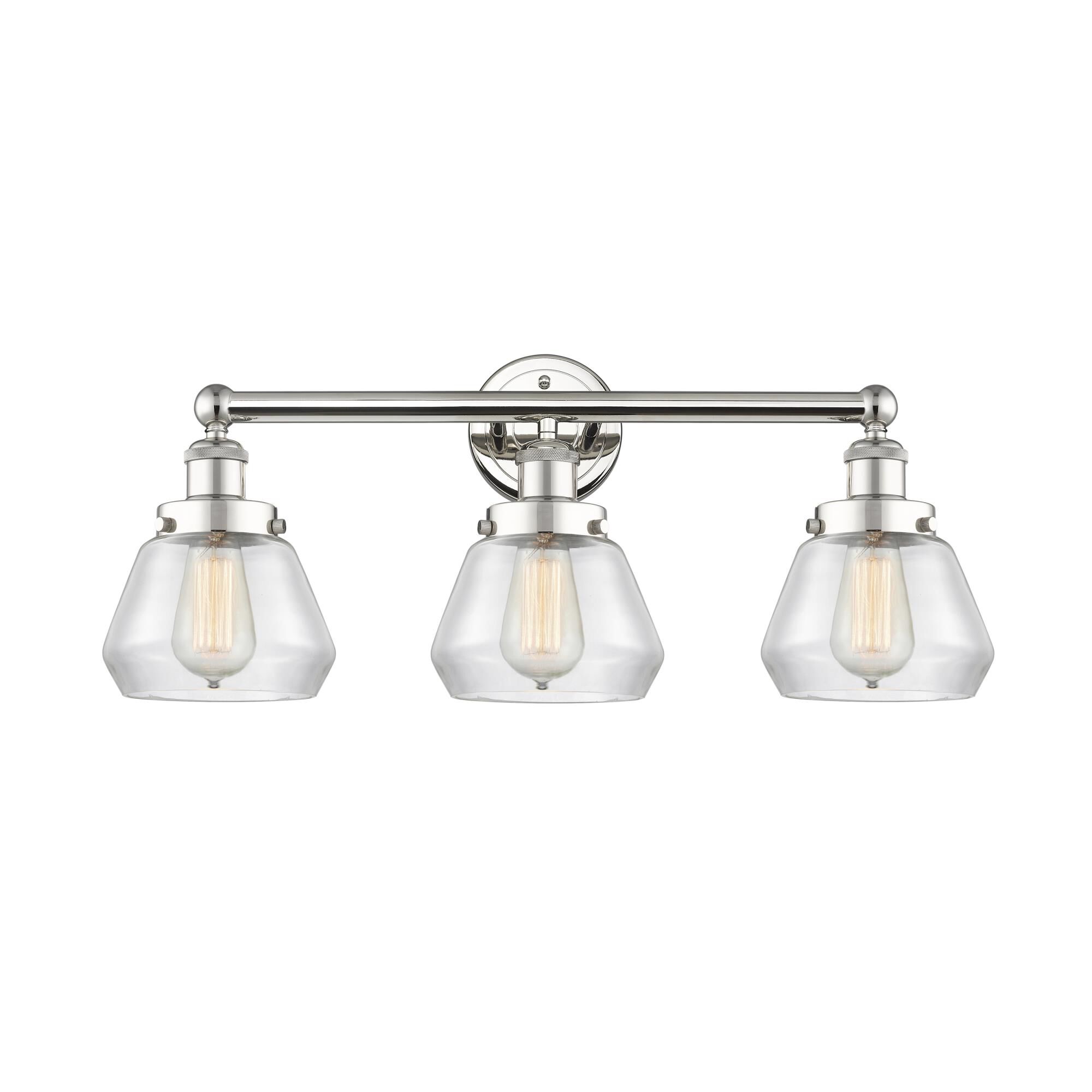 Shown in Polished Nickel finish and Clear glass