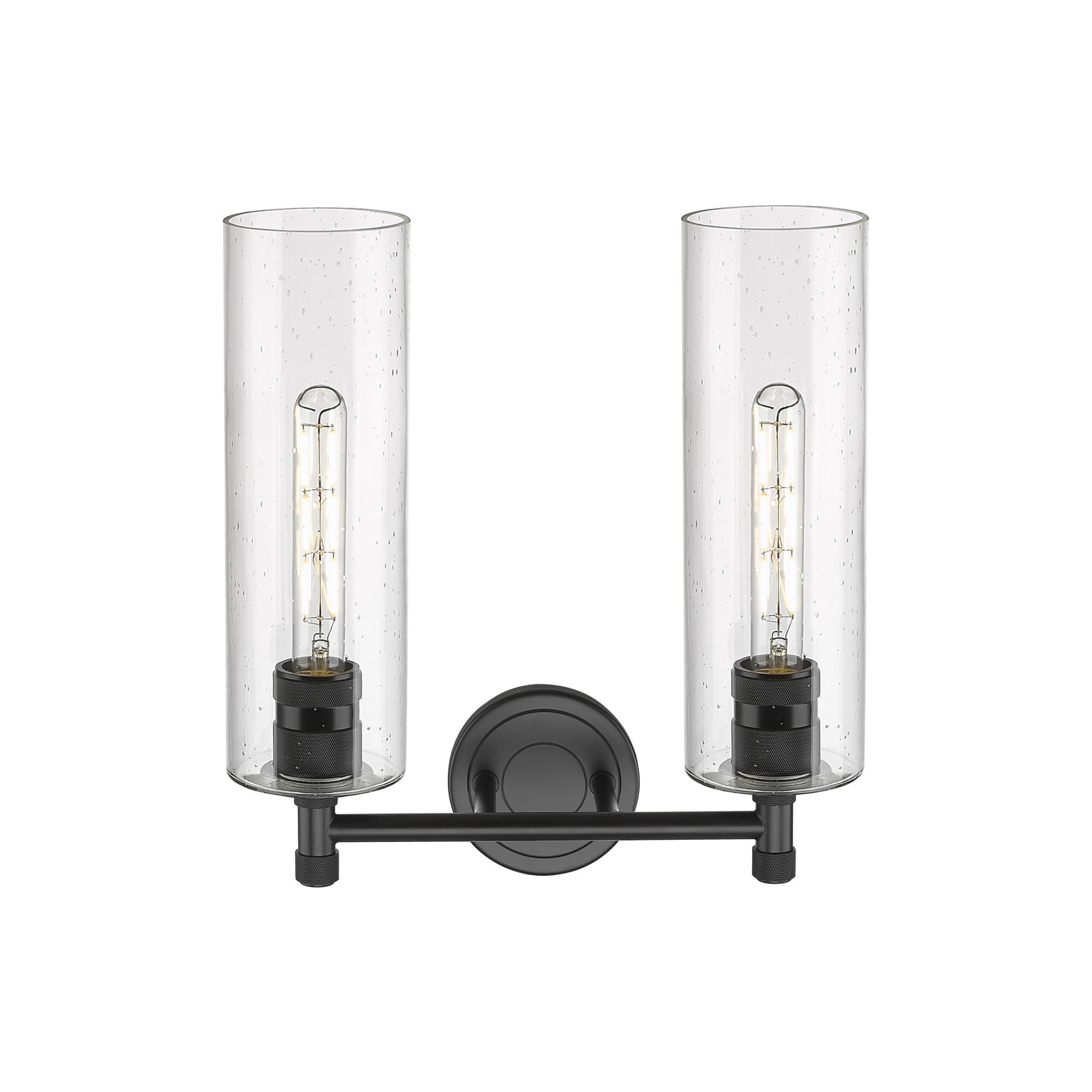 Shown in Matte Black finish and Seedy glass