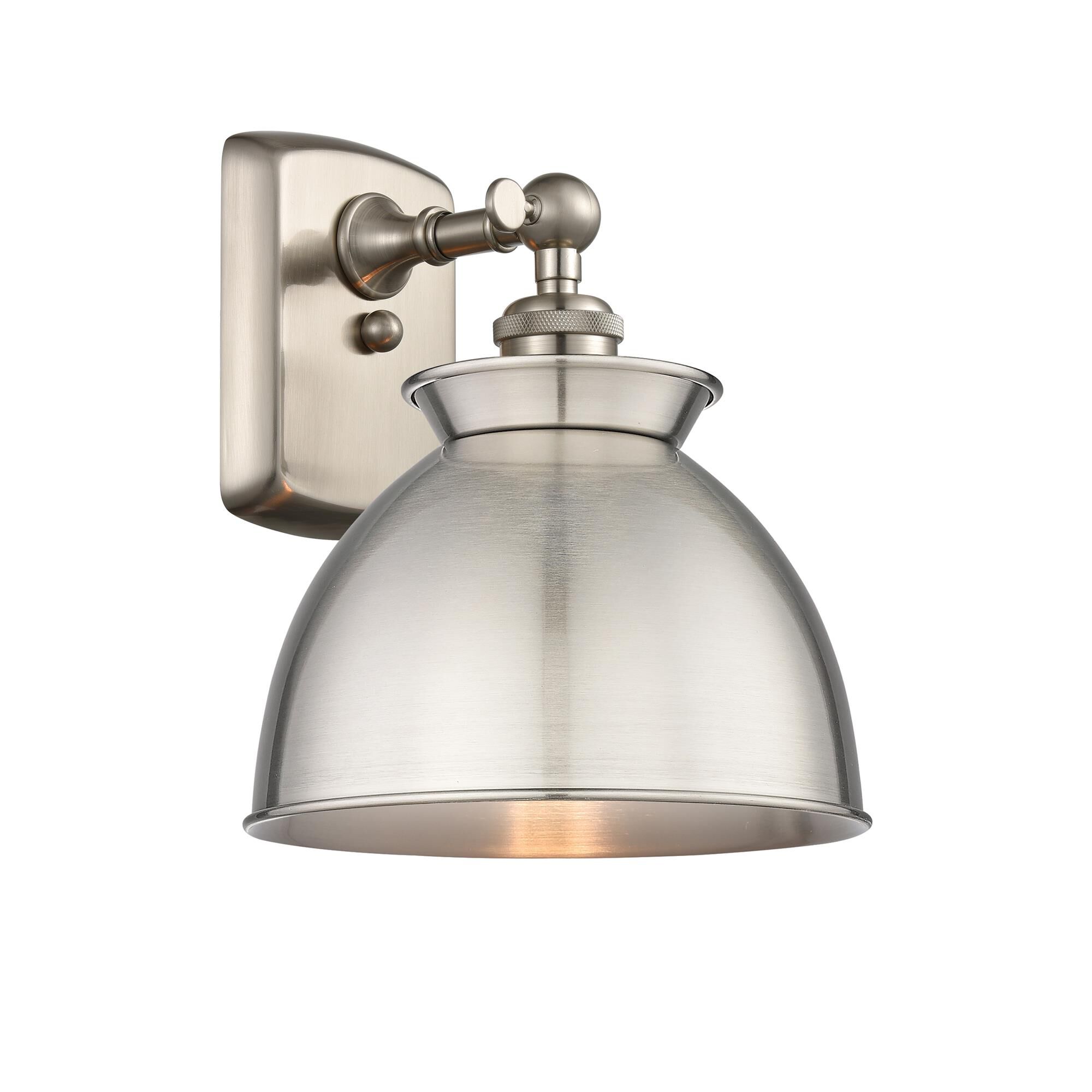 Shown in Brushed Satin Nickel finish and Brushed Satin Nickel shade