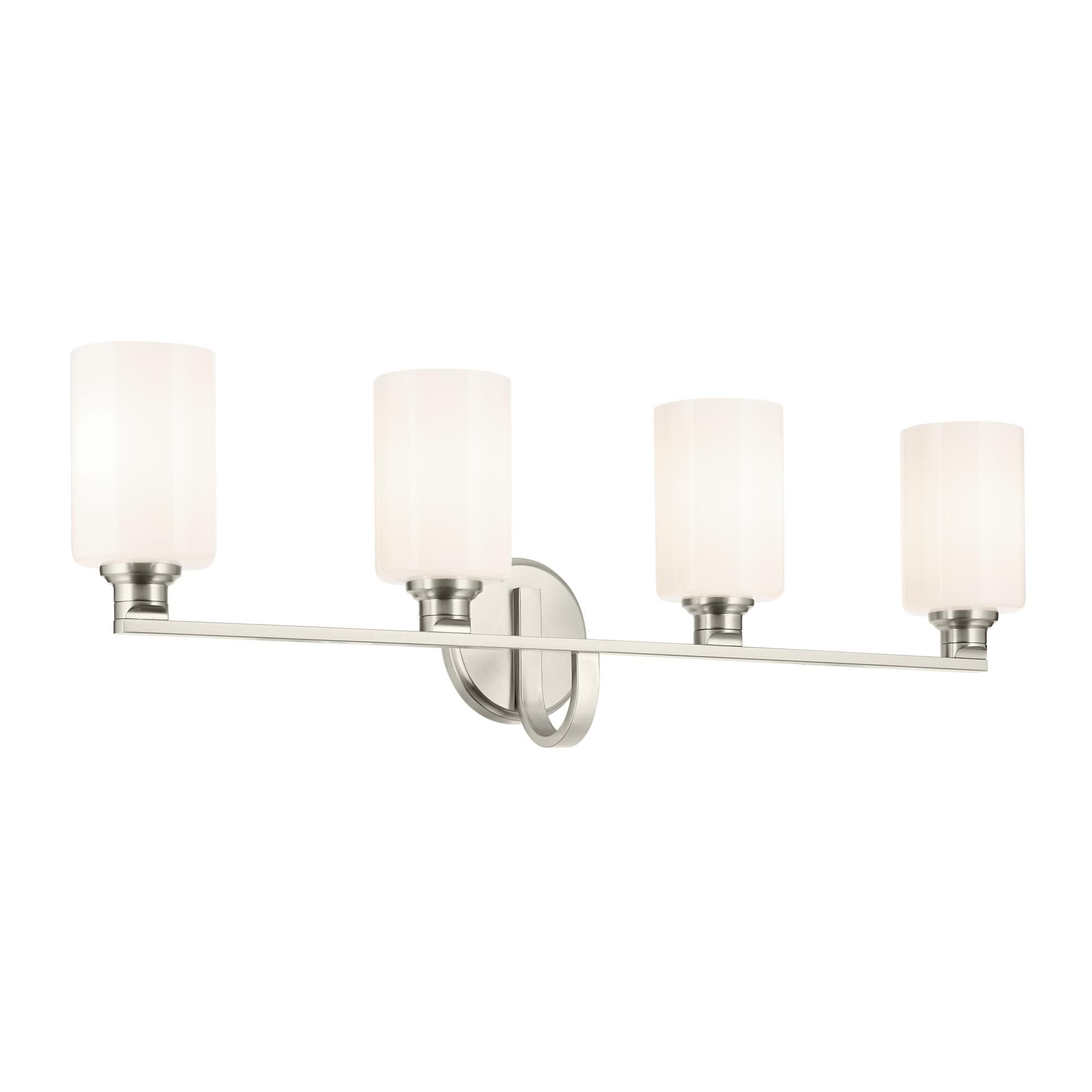 Shown in Brushed Nickel finish and Opal glass