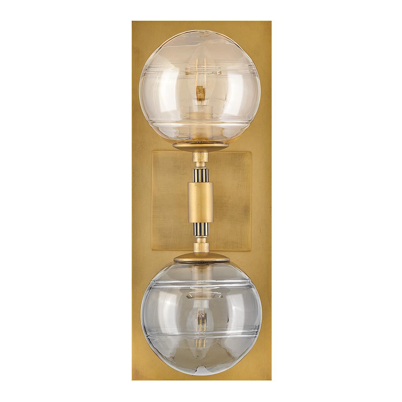 Shown in Heritage Brass finish and Multi-Colored Swirl glass