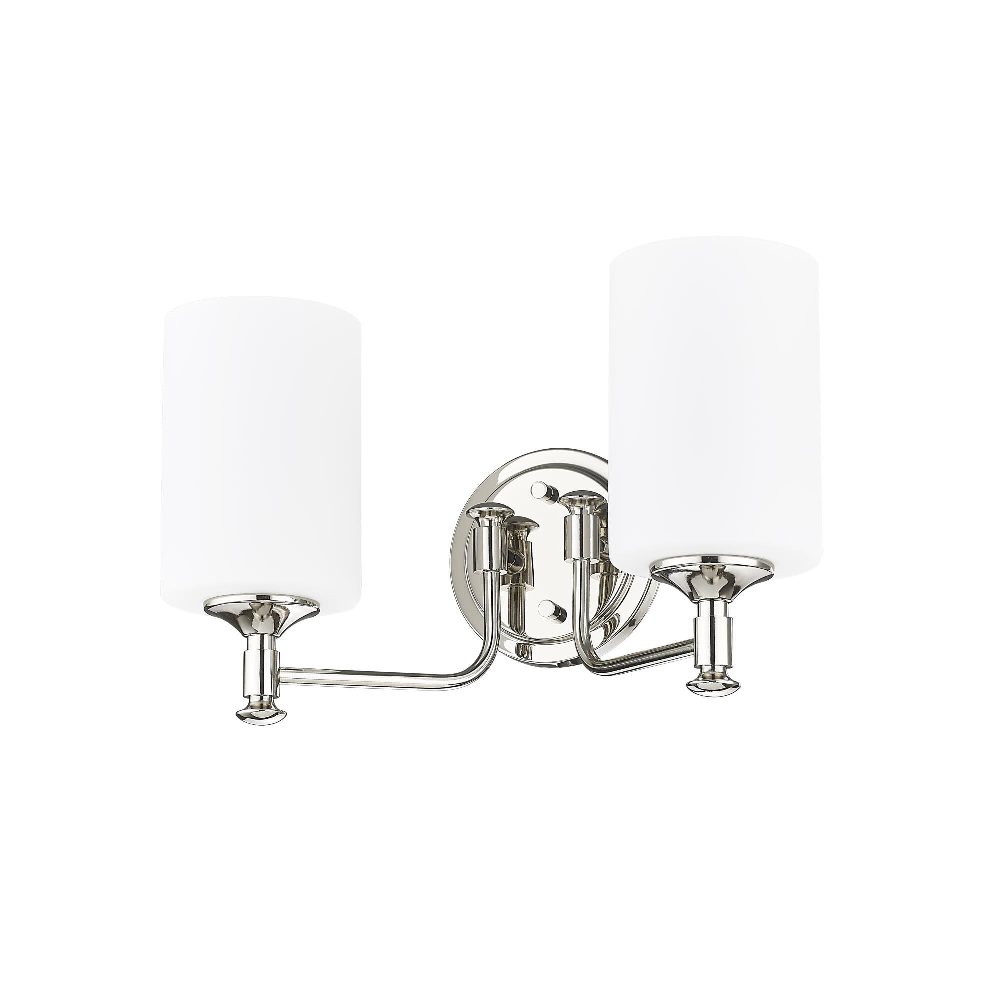 Shown in Polished Nickel finish and Etched Opal White glass