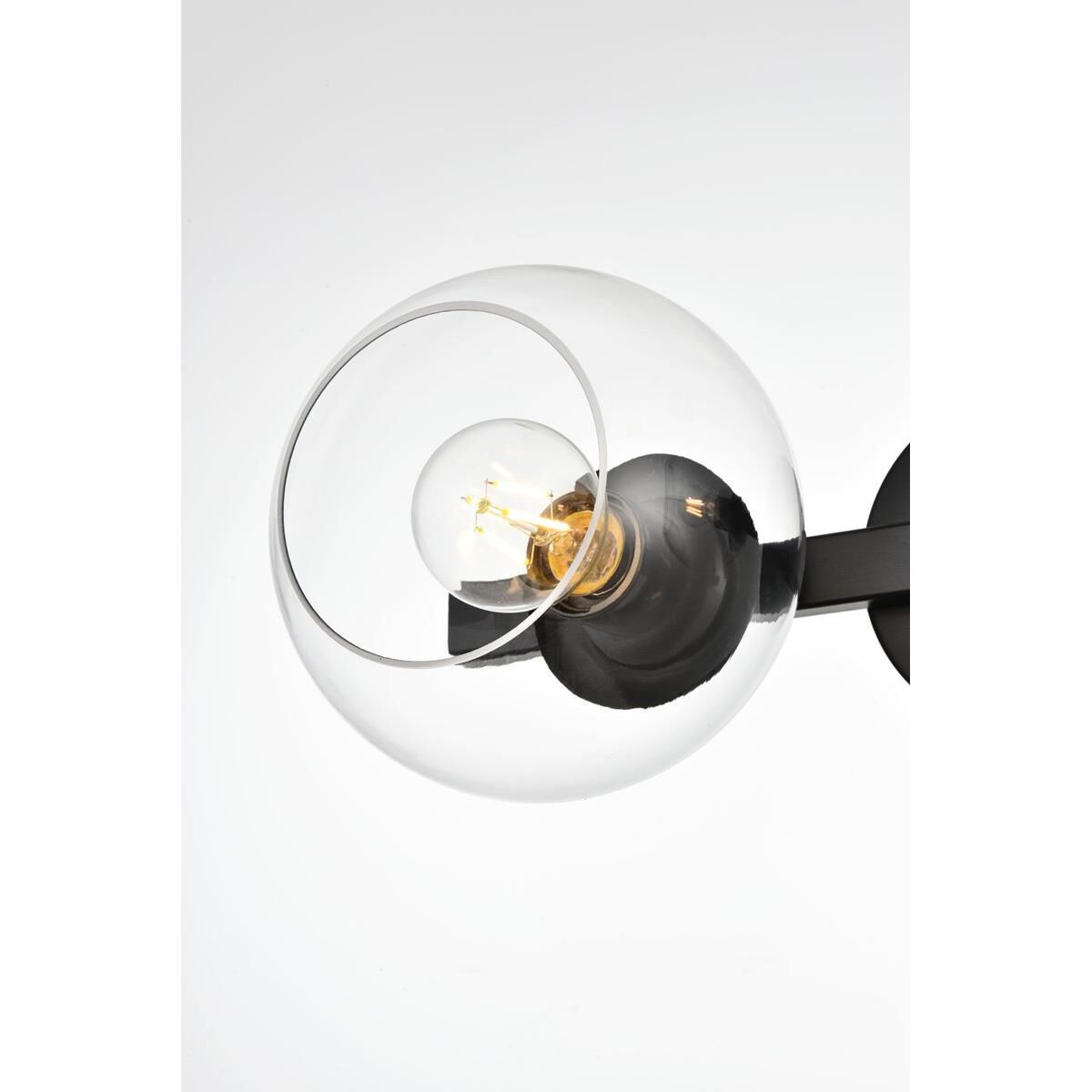 Shown in Black  finish and Clear glass