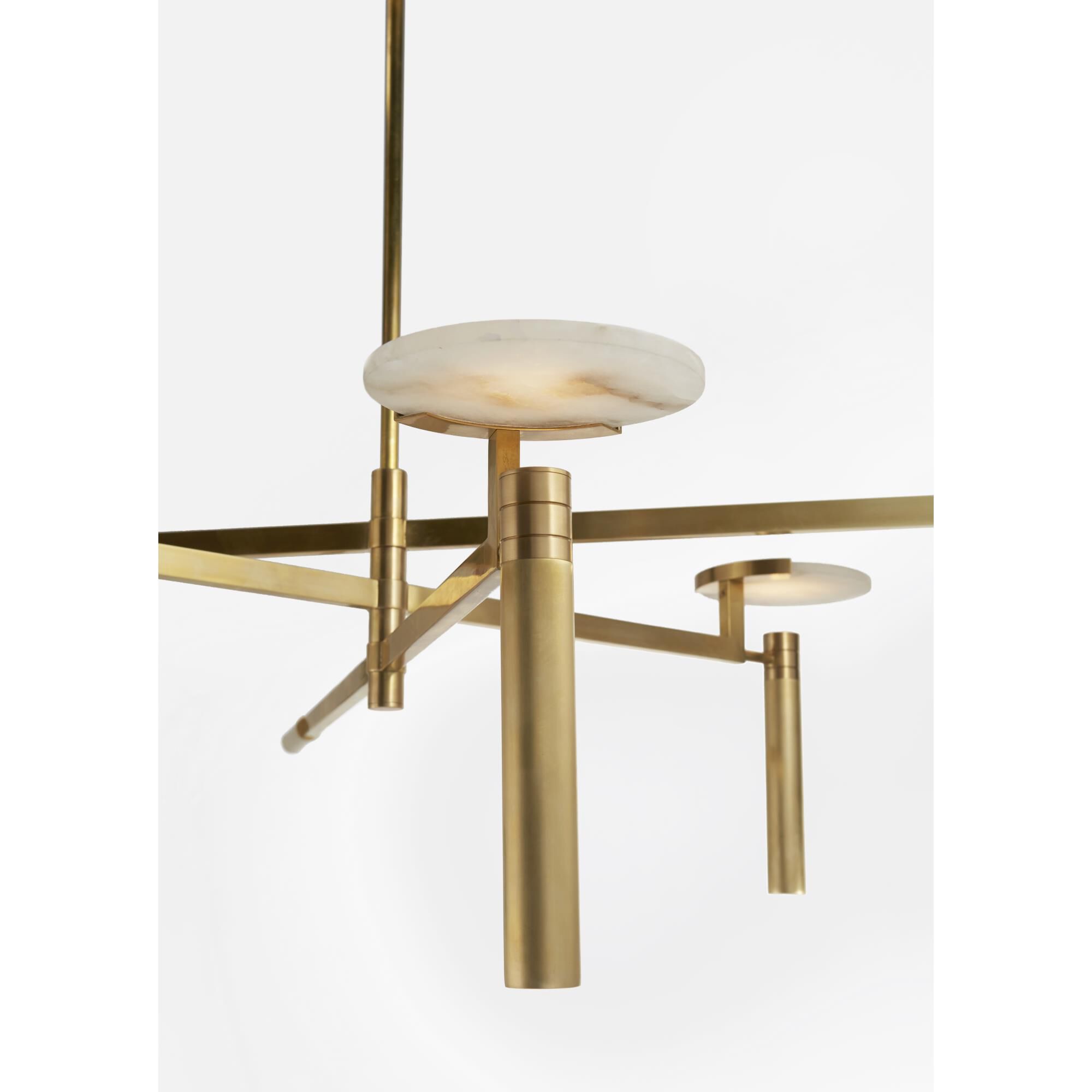 Shown in Antique-Burnished Brass finish and Alabaster glass