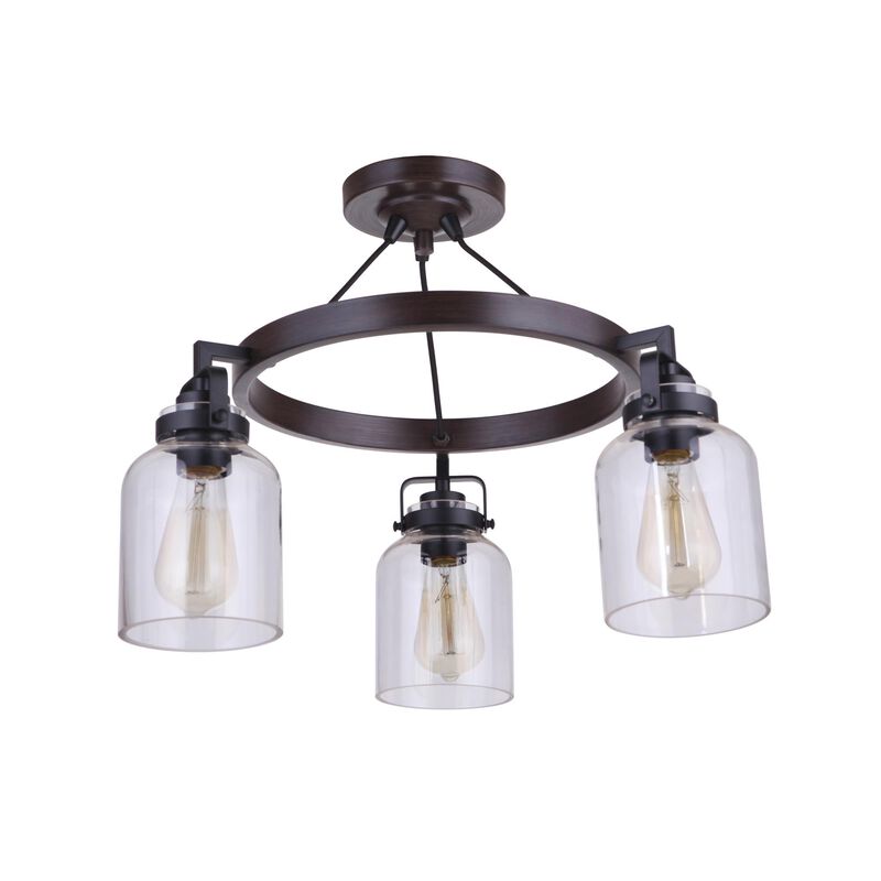 Foxwood 21 Inch 3 Light Semi Flush Mount by Craftmade