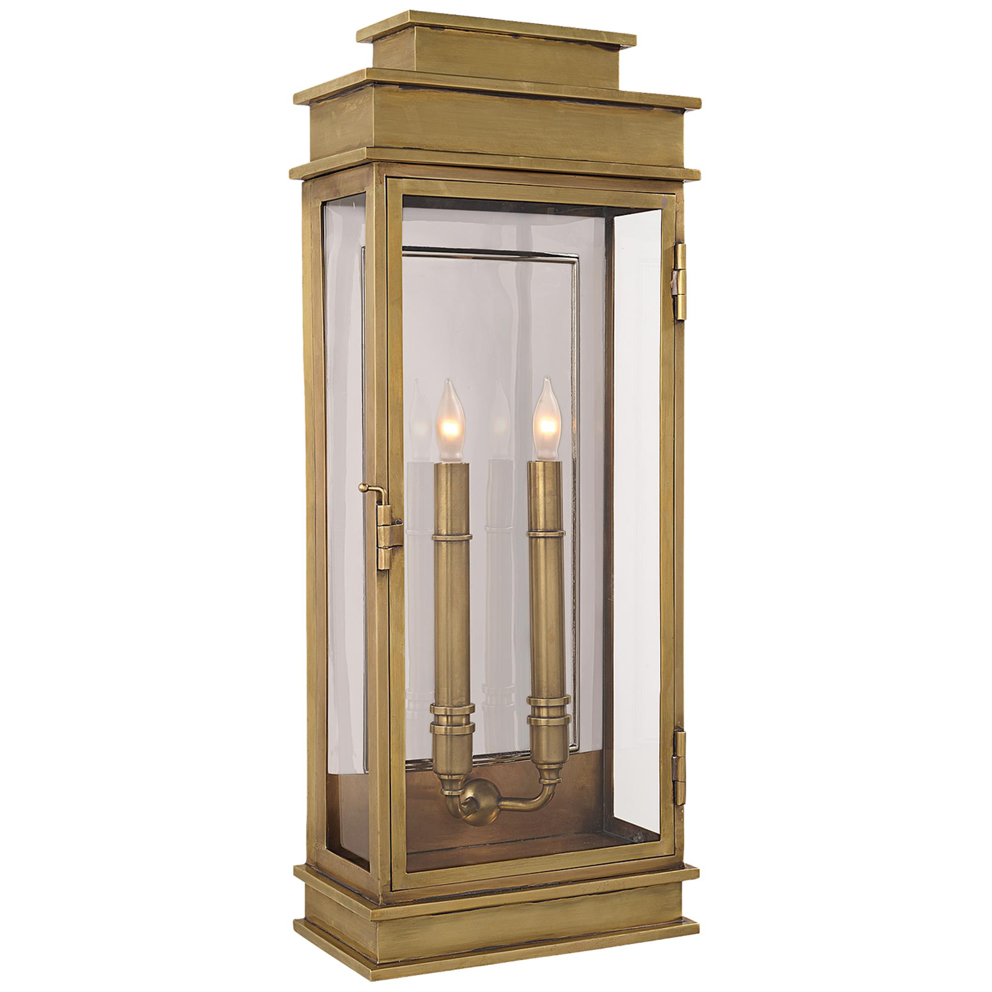 Shown in Antique-Burnished Brass finish and Clear glass