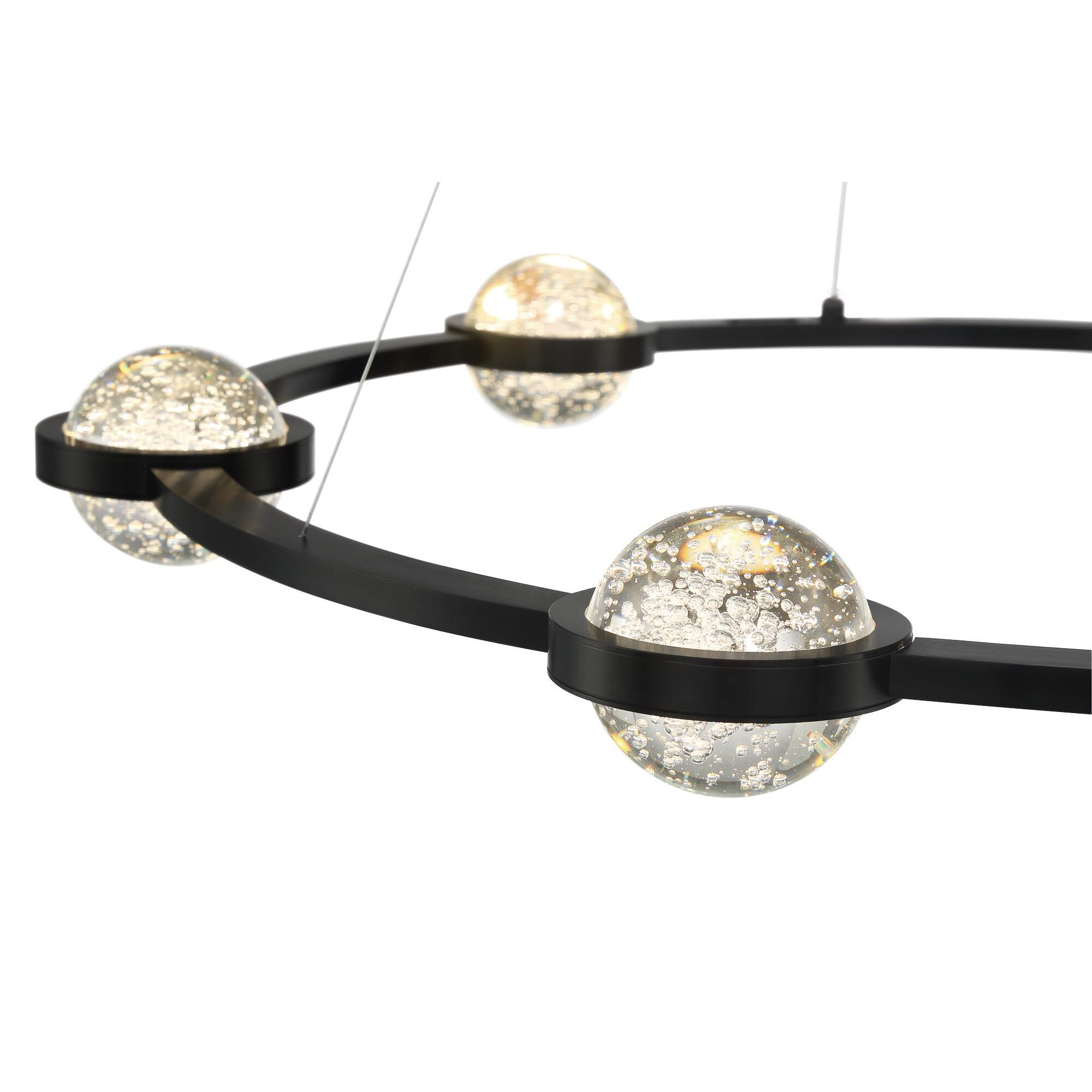 Shown in Black finish and Textured Orbs glass