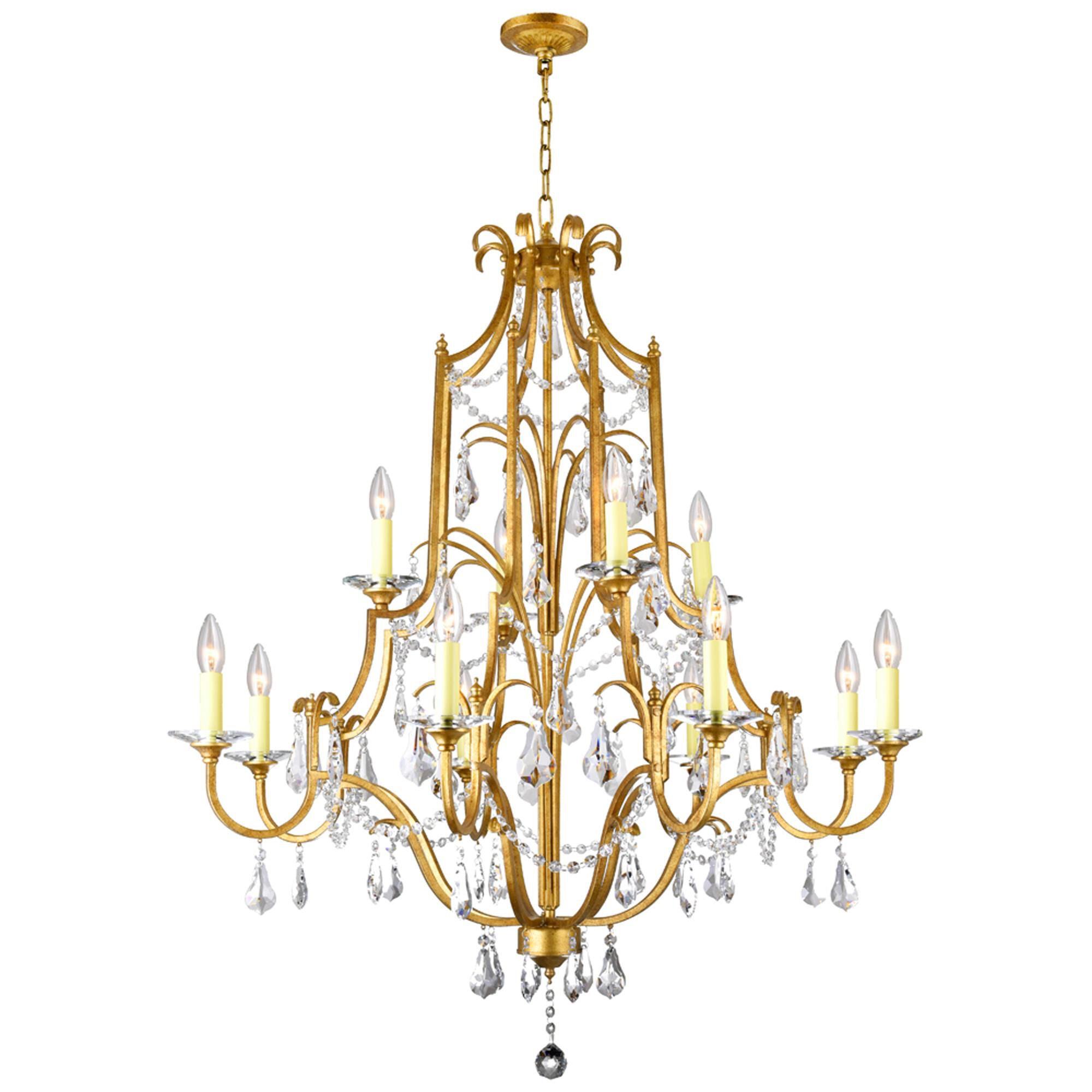 Electra 37 Inch 12 Light Chandelier by CWI Lighting