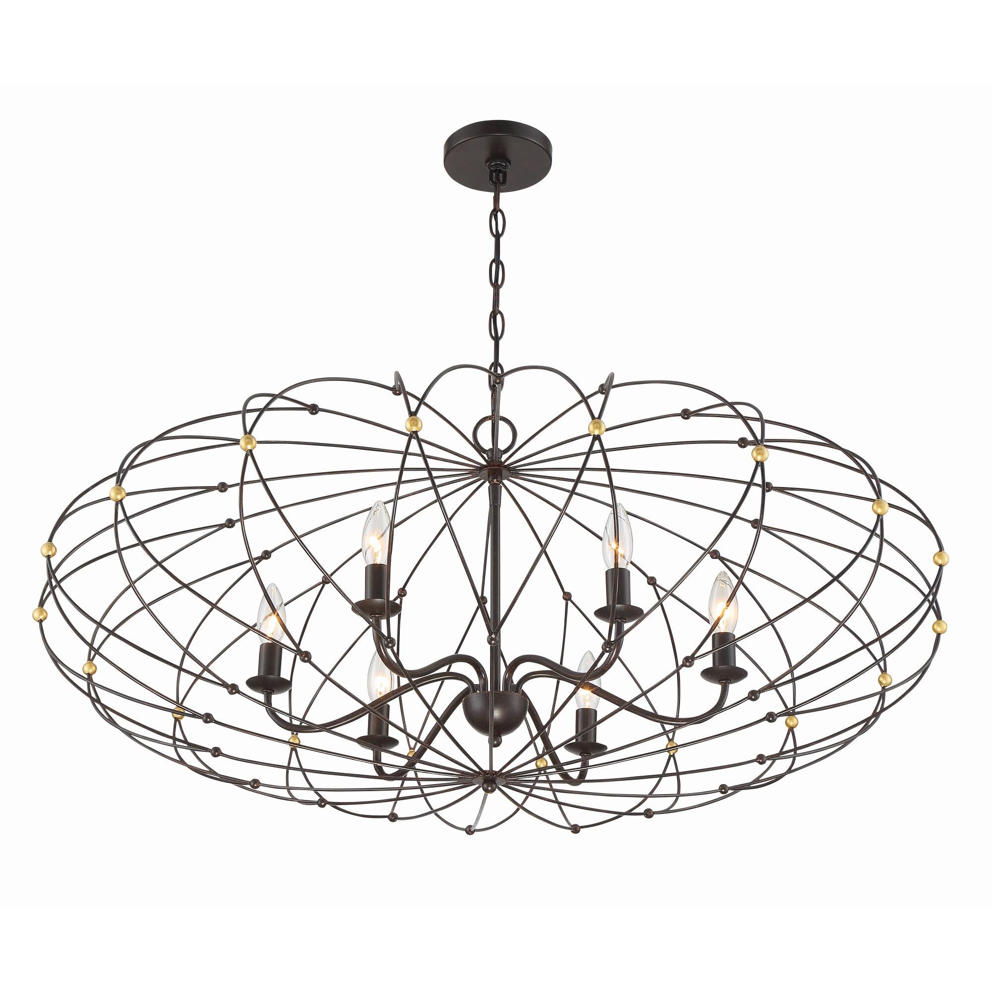 Zucca 38 Inch 6 Light Chandelier by Crystorama