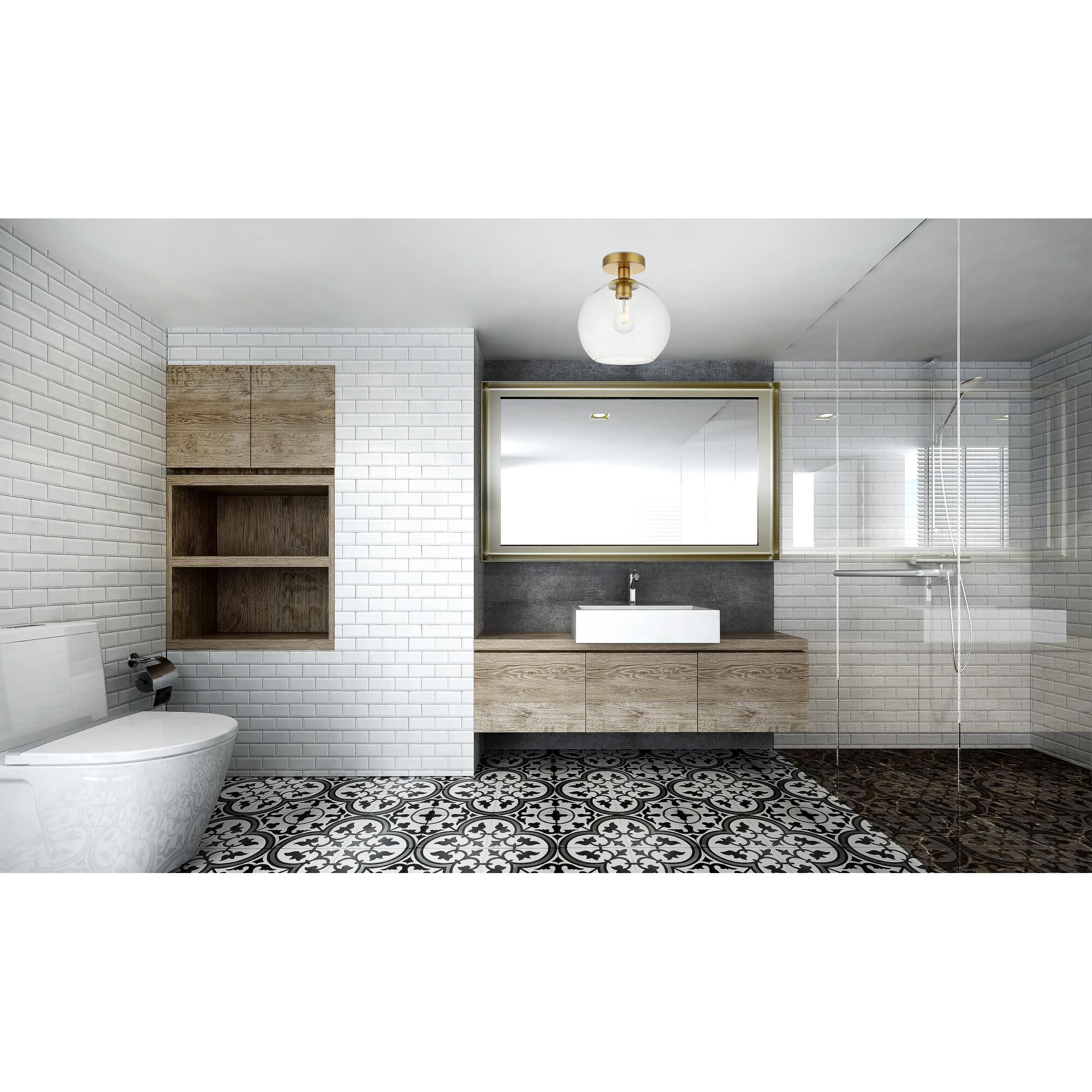 Baxter 10 Inch Semi Flush Mount by Elegant Lighting