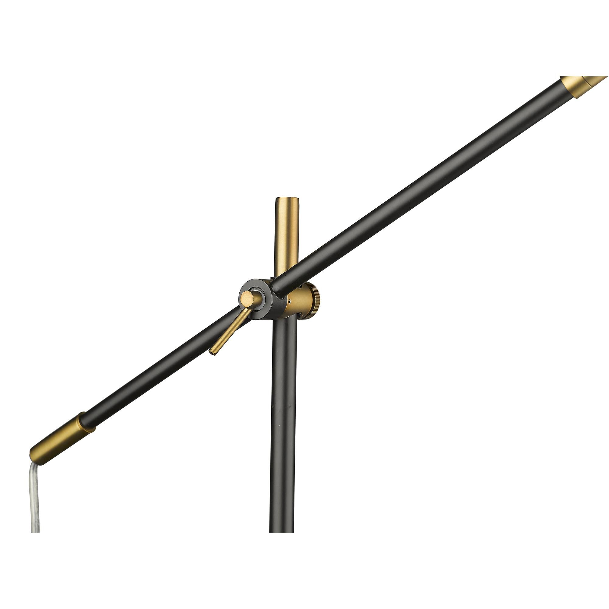 Shown in Matte Black And Olde Brass finish and Aluminum glass and Aluminum shade