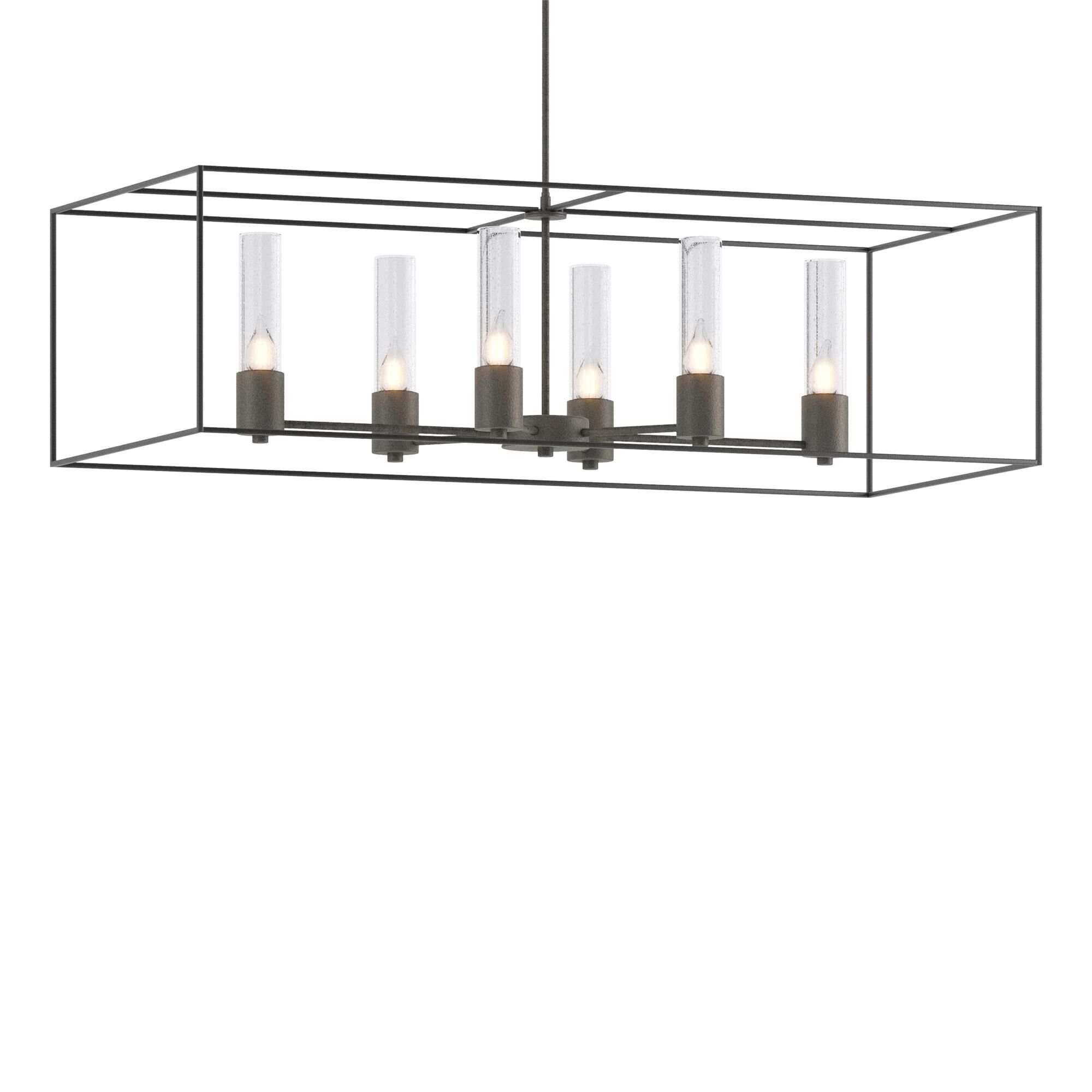 Shown in Natural Iron finish and Clear glass and Black accent