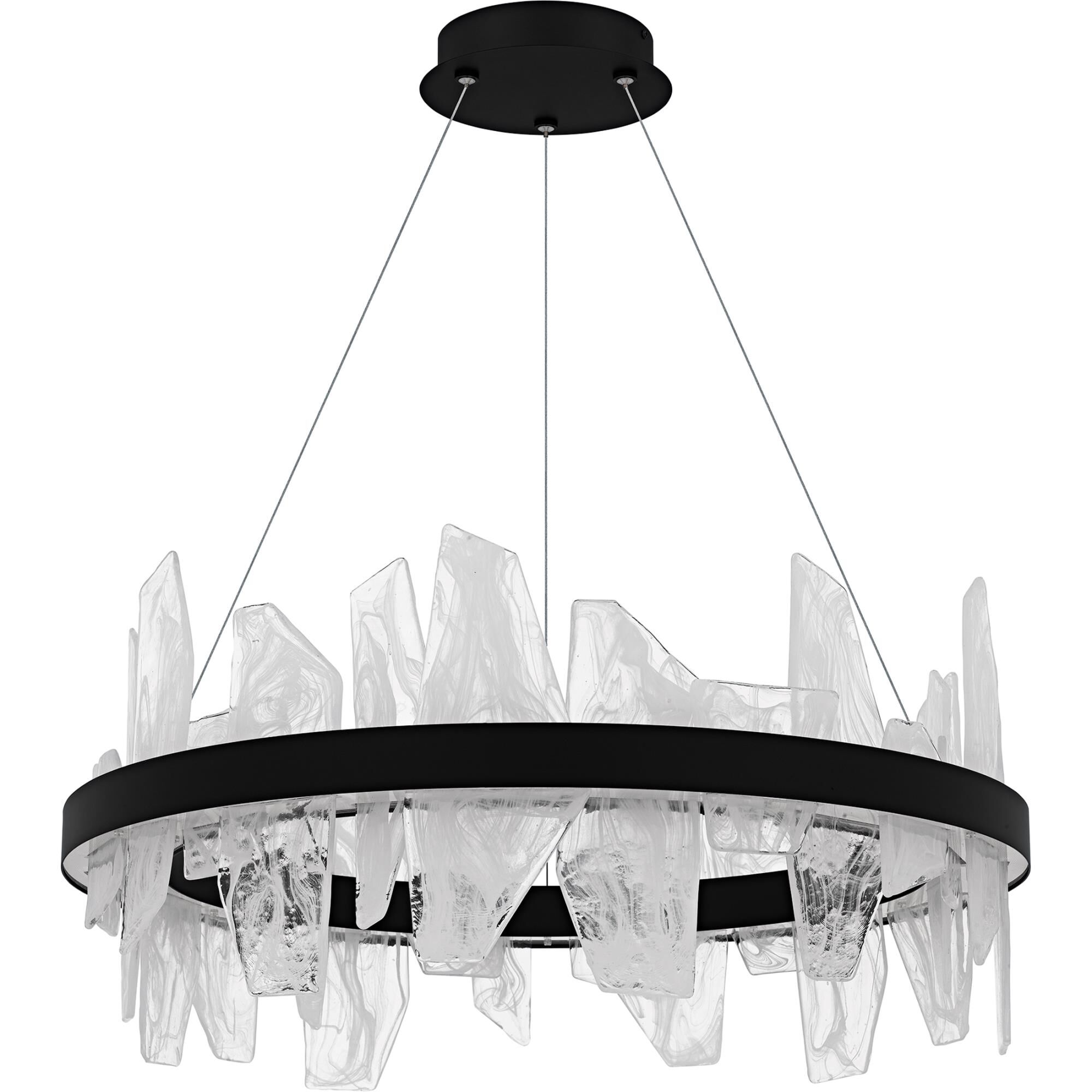 Shown in Matte Black finish and White Swirl Glass shade
