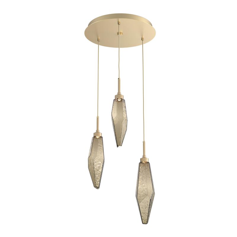 Rock Crystal 17 Inch 3 Light Multi Light Pendant by Hammerton Studio