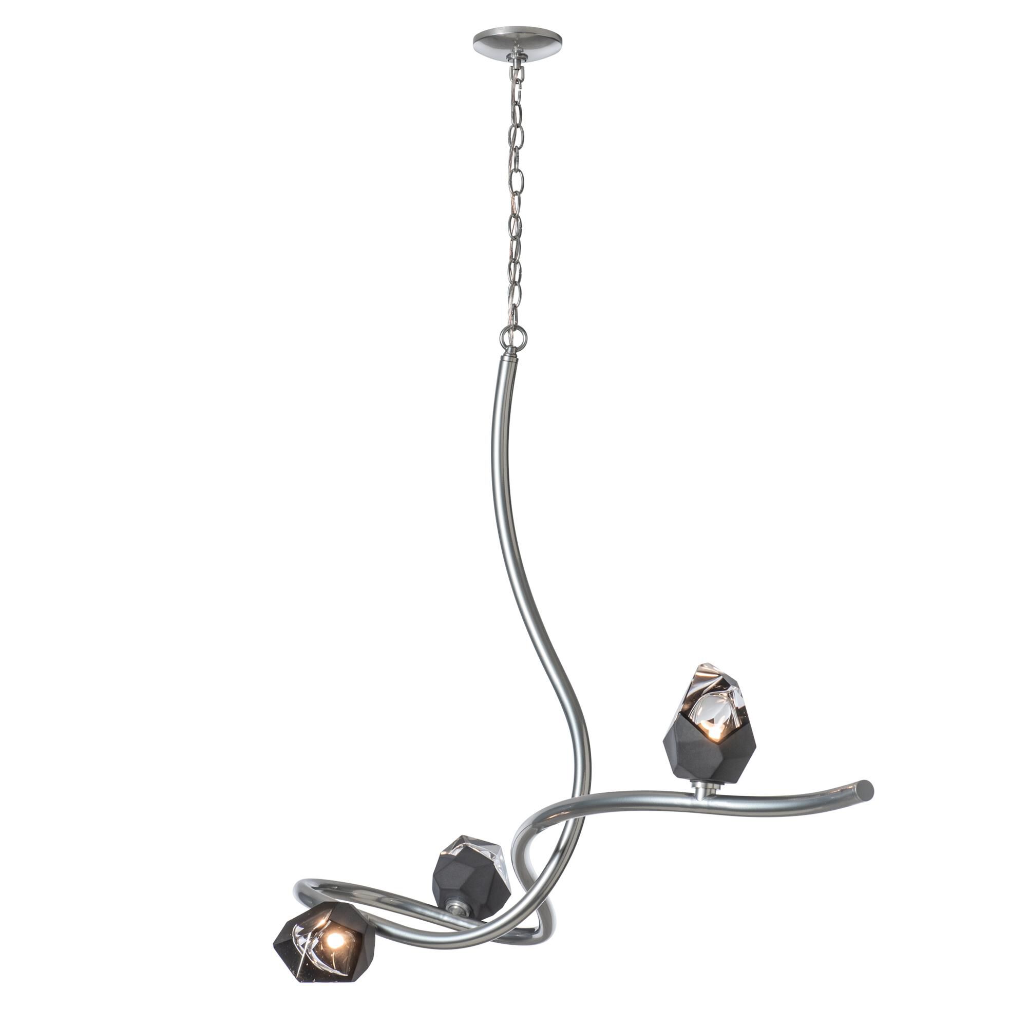 Shown in Sterling finish and Black Crystal glass