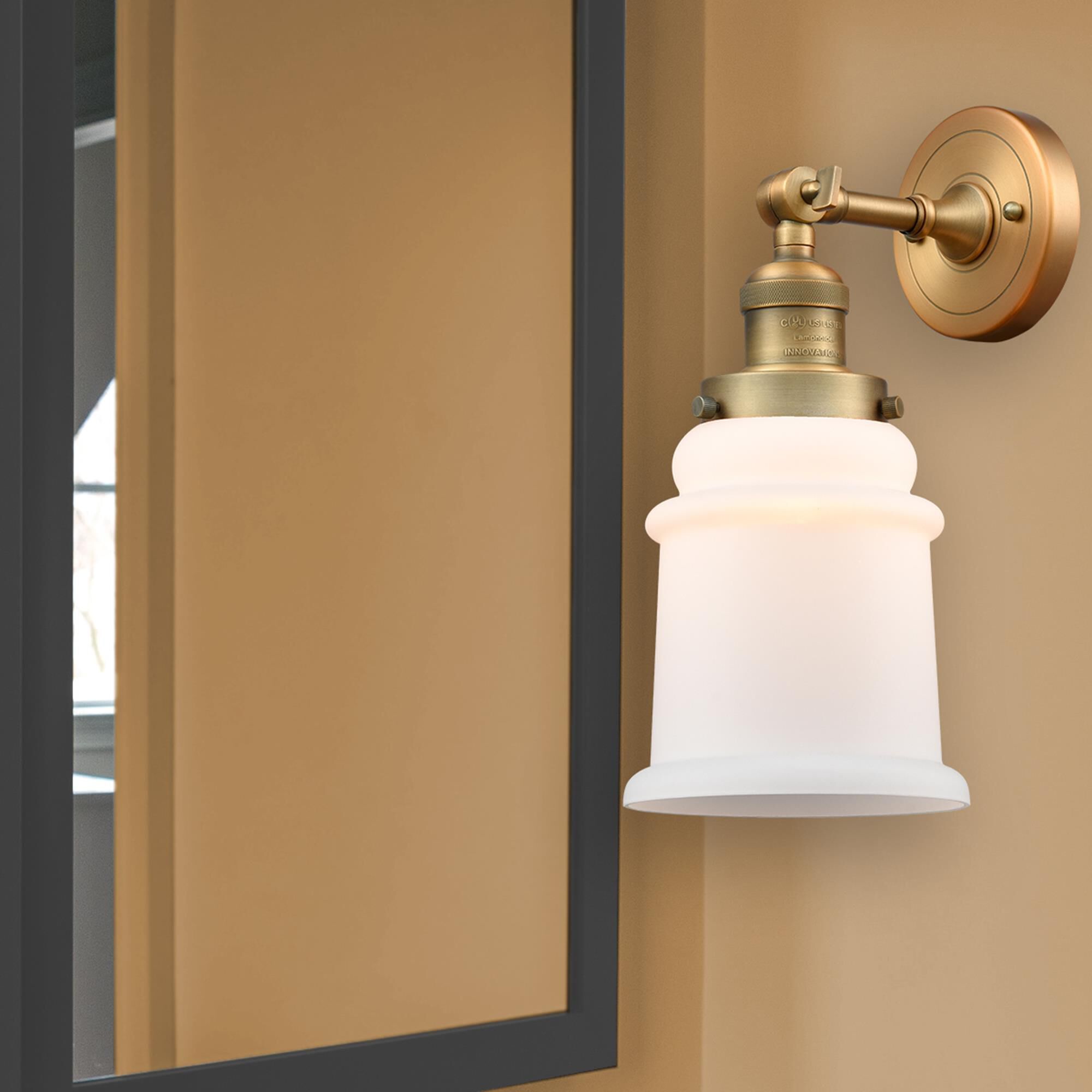 Shown in Brushed Brass finish and Matte White - Bell glass